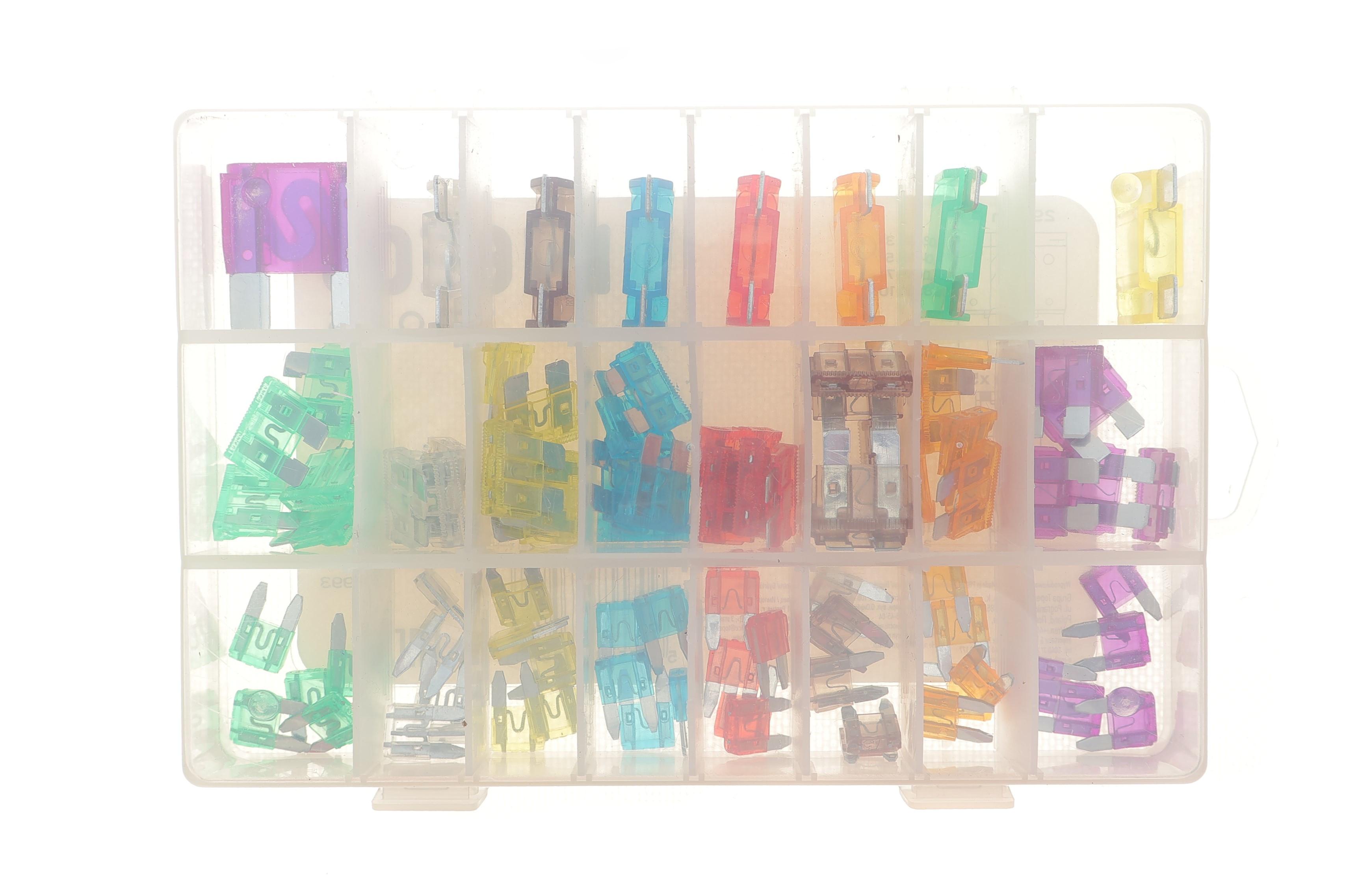 Комплект запобіжників 3A/5A/7, 5A/10A/15A/20A/25А/30А/40A/50A/60A/70A/80A/100A (к-кт 88шт.)