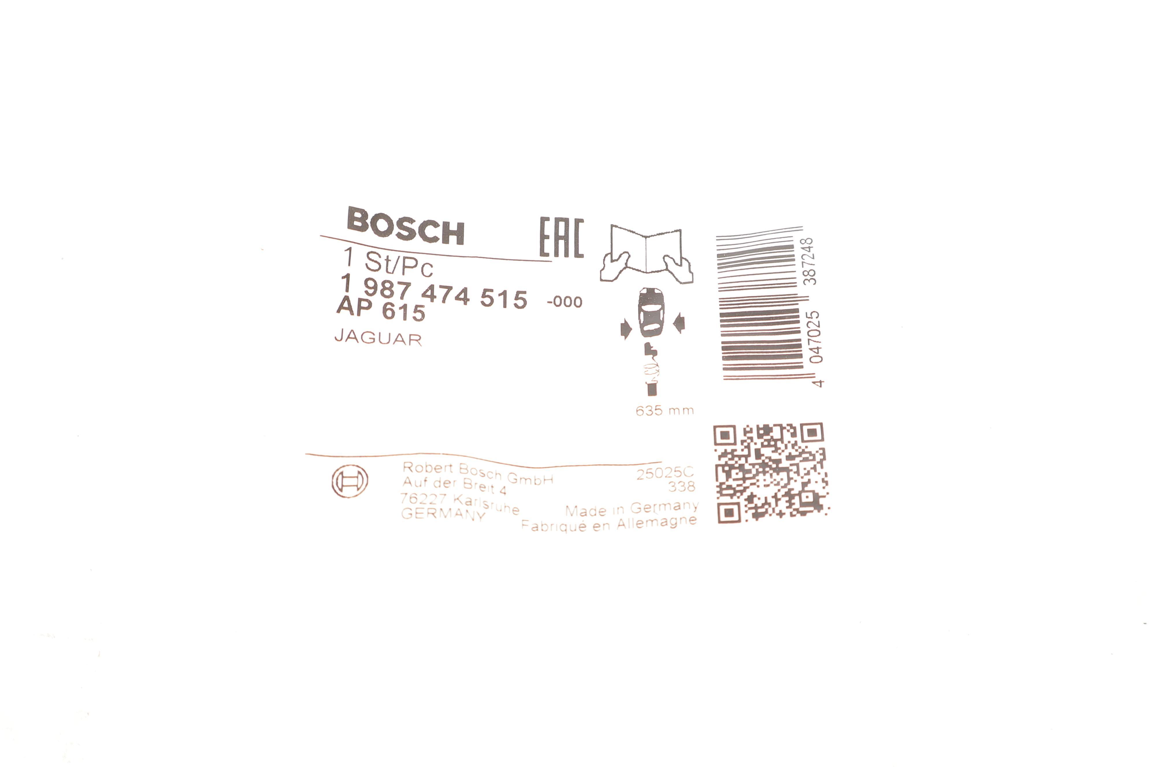 Датчик зносу гальмівних колодок (задніх) Jaguar XF I/XJ/XK 8/XK 09- (L=635mm)