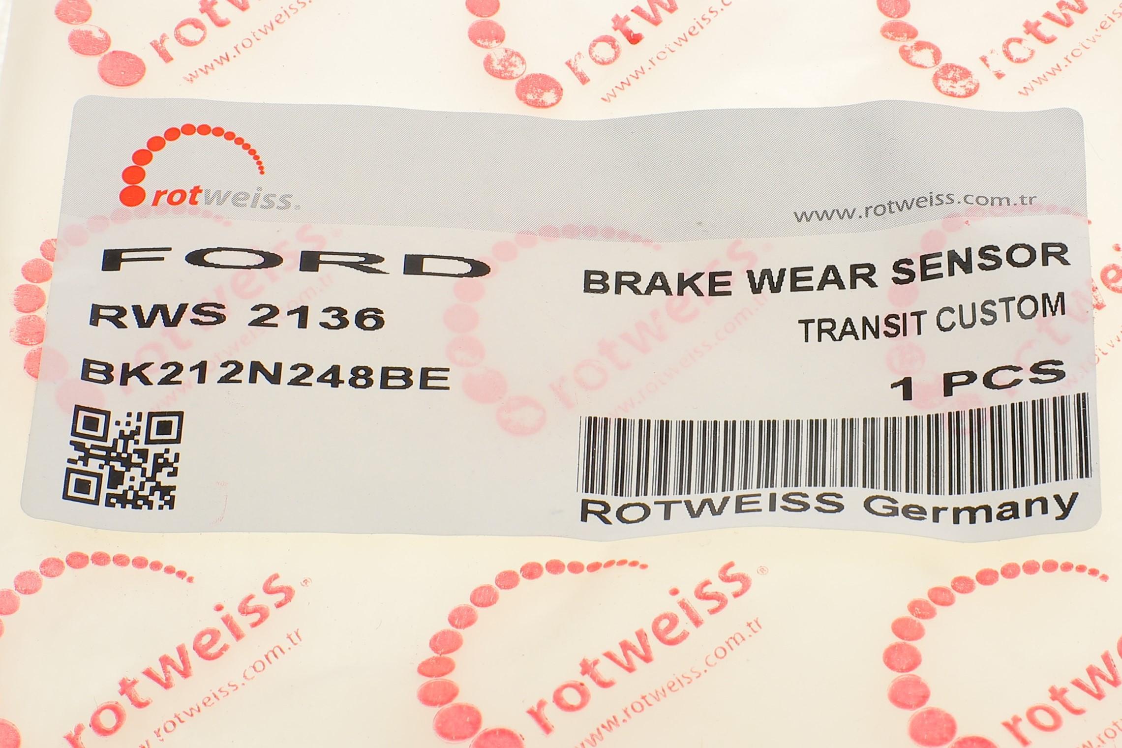 Датчик зносу гальмівних колодок (задніх) Ford Transit Custom 2.0TDCi/2.2TDCi 12-