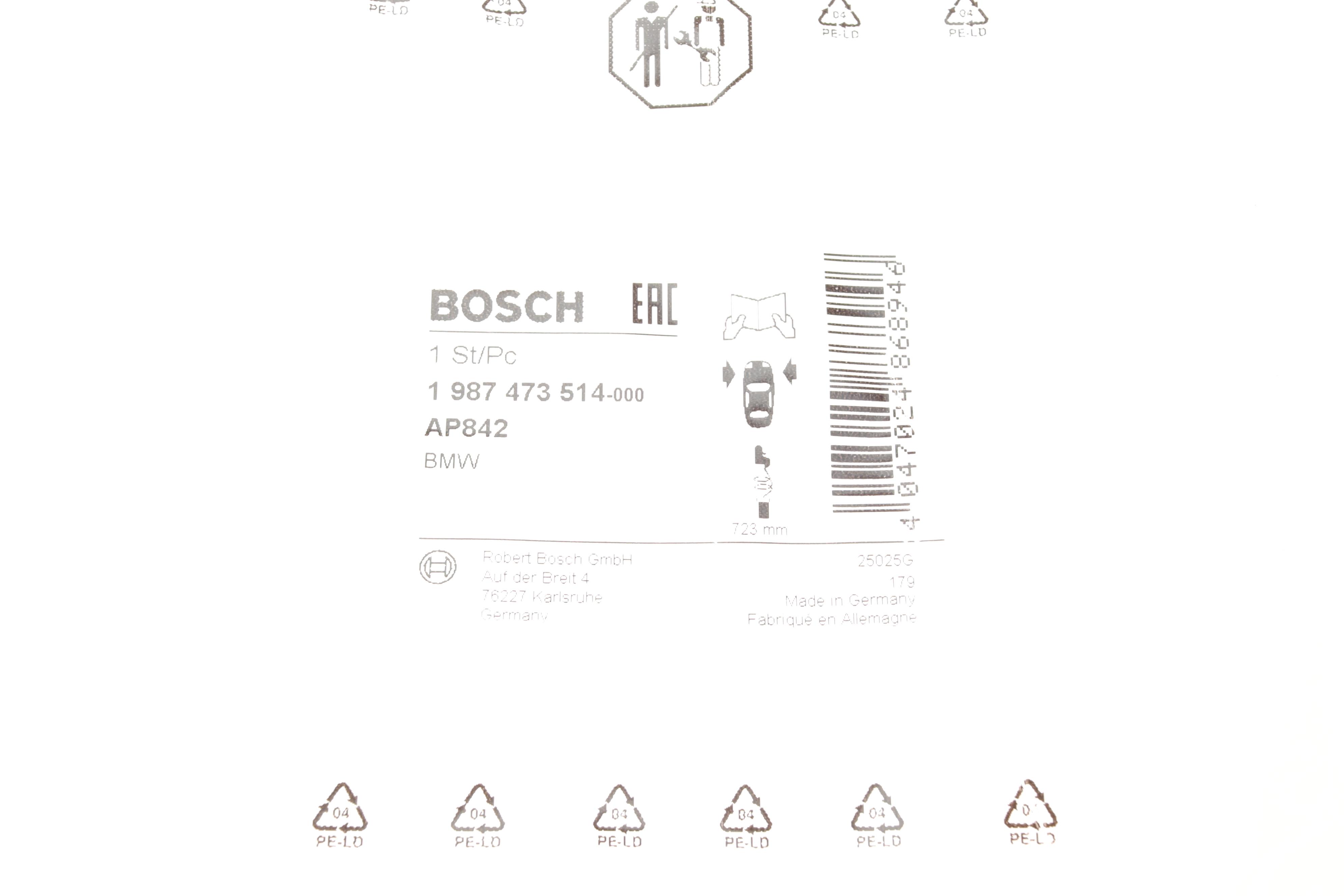 Датчик зносу гальмівних колодок (передніх) BMW 1 (E82, E87)/ 3 (E90-93) 04-11 (L=723mm)