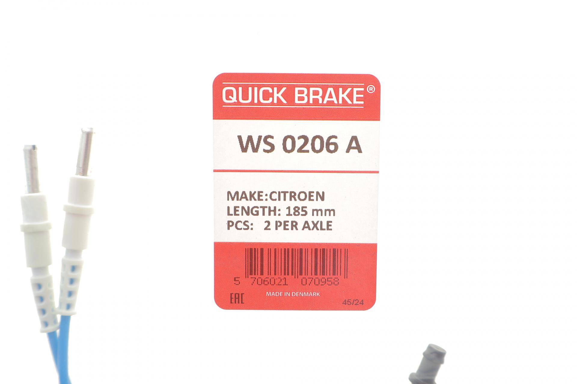 Датчик зносу гальмівних колодок (передніх) Citroen C5 01- (L=185mm)