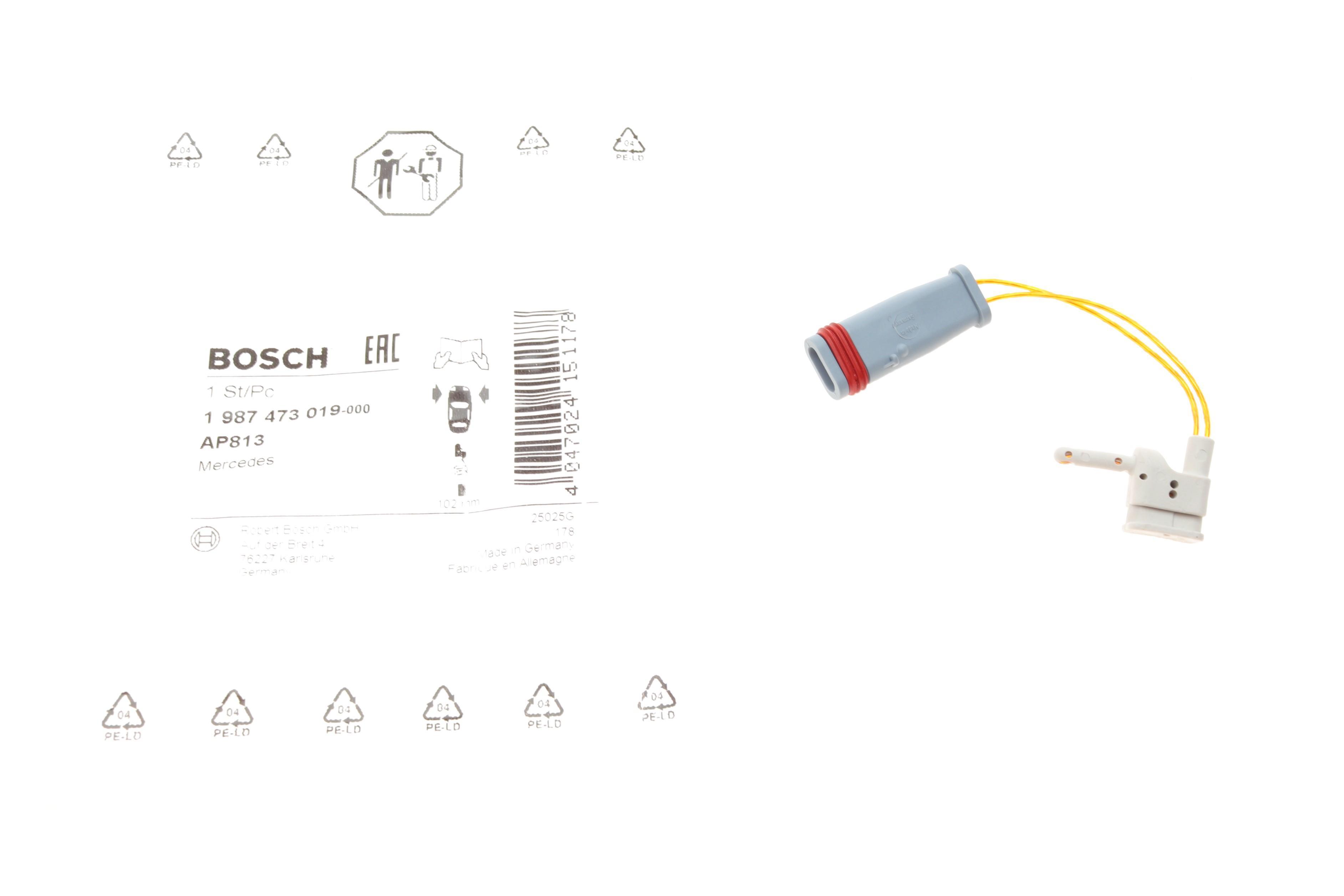 Датчик зносу гальмівних колодок (передніх) MB E-class (W211/S211) 02-09 (L=102mm) (1шт.)
