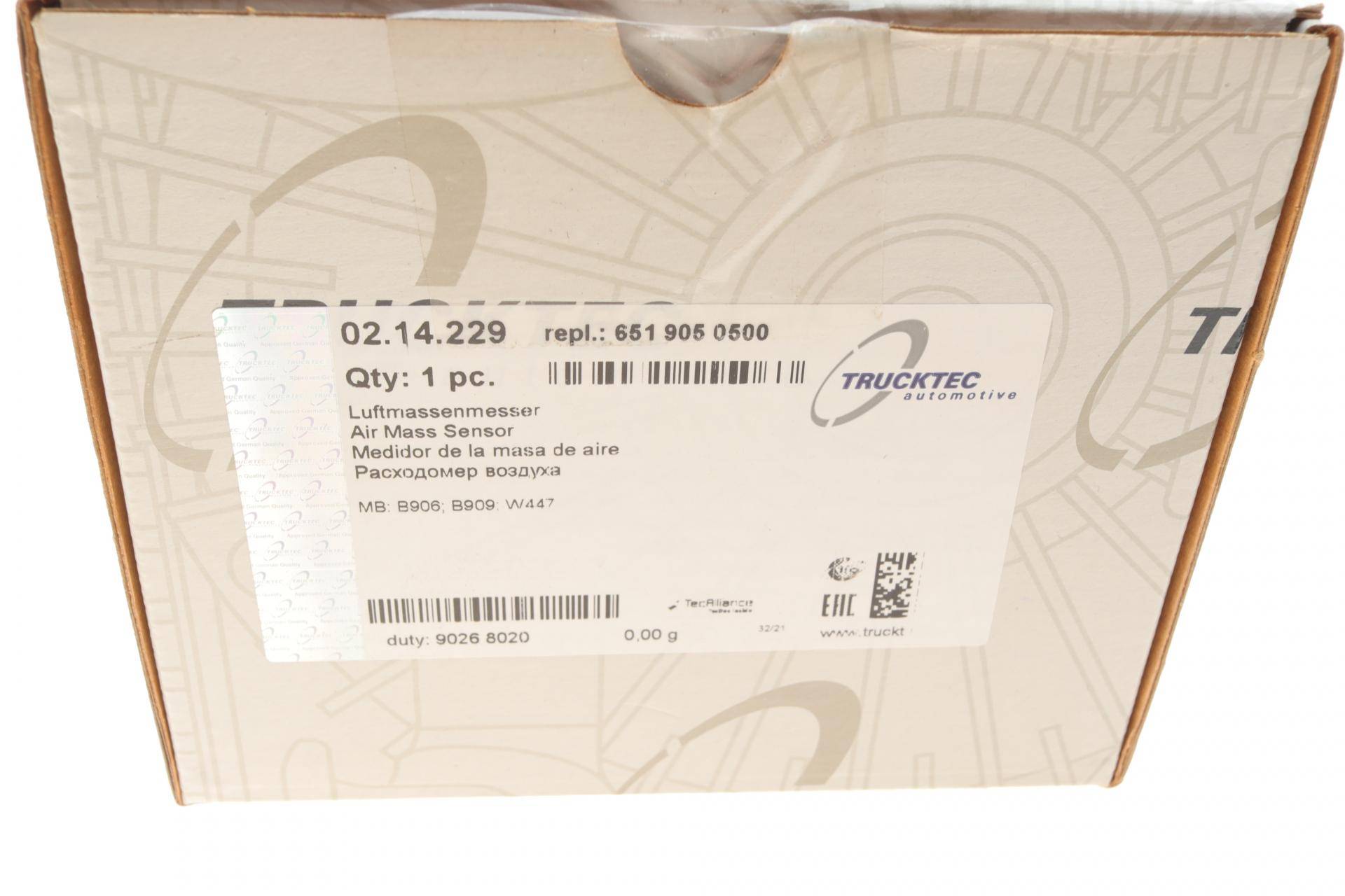 Витратомір повітря MB Sprinter 906/Vito (W447) OM651 14-