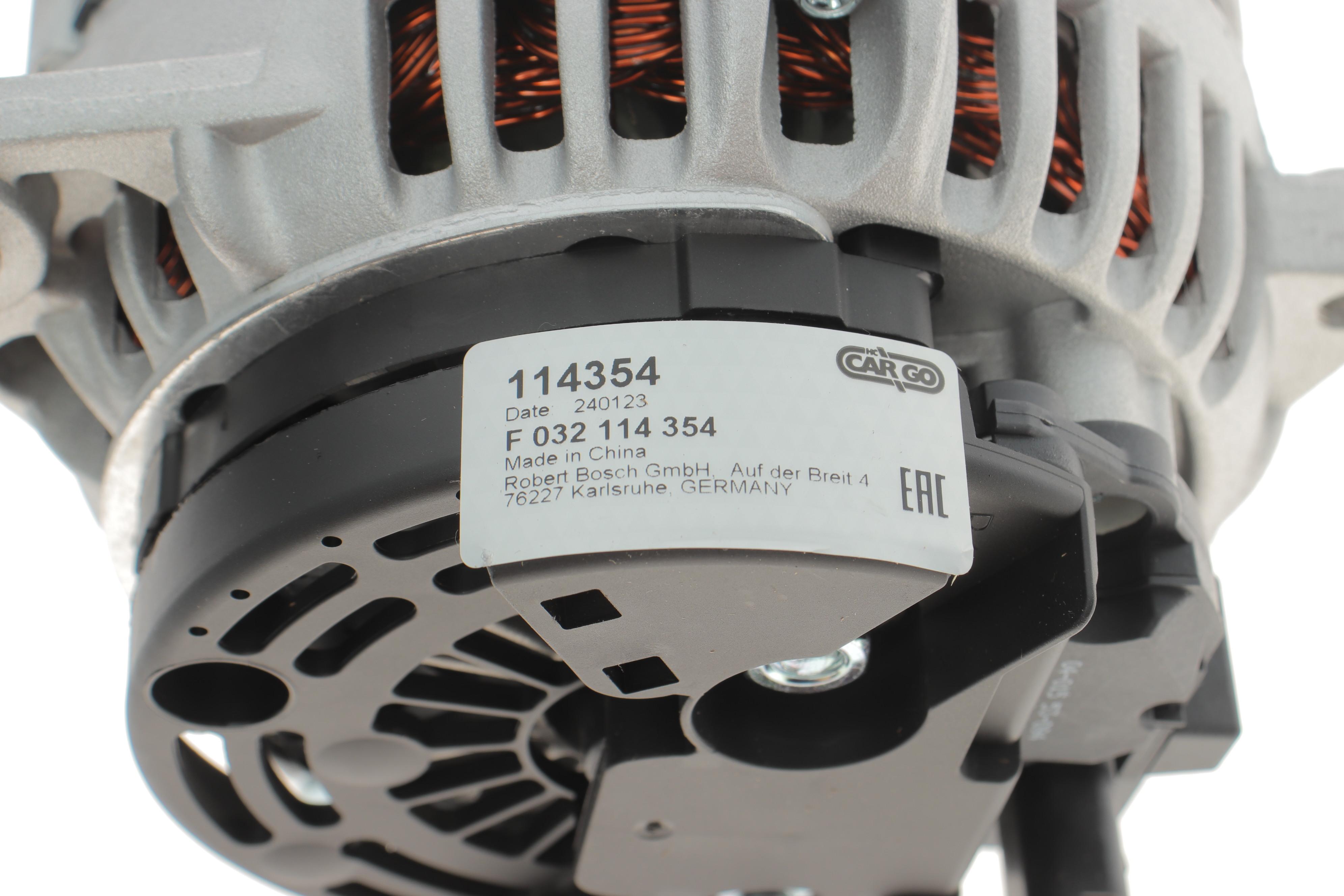 Генератор Dacia Duster 1.6 16V 10-18/Renault Megane/Scenic 1.5 dCi 03-09 (14V/150A) = 114354