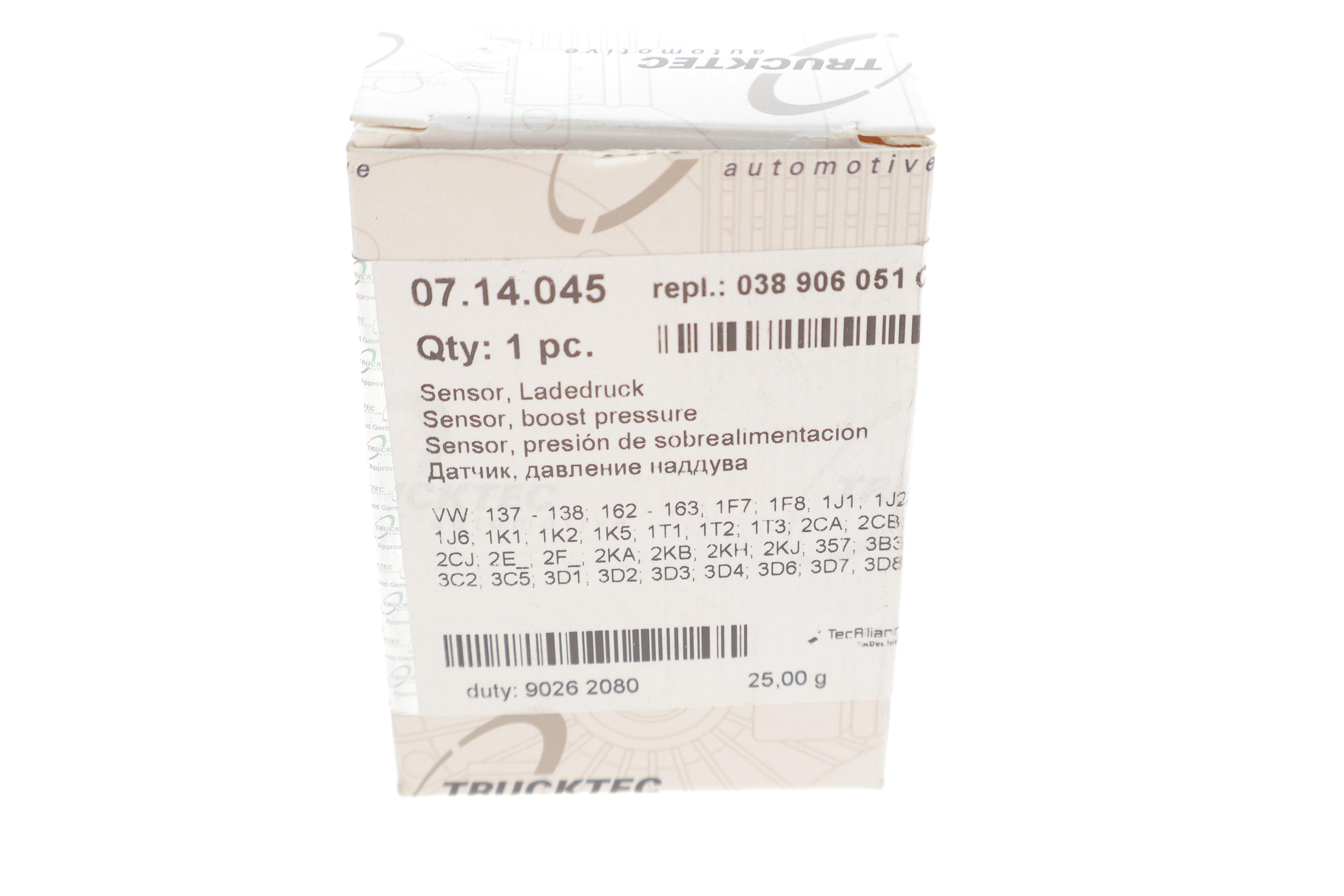 Датчик тиску наддува VW Caddy 2.0 TDI 07-10/T5 2.5 TDI 03-09/Crafter 2.5 TDI 06-