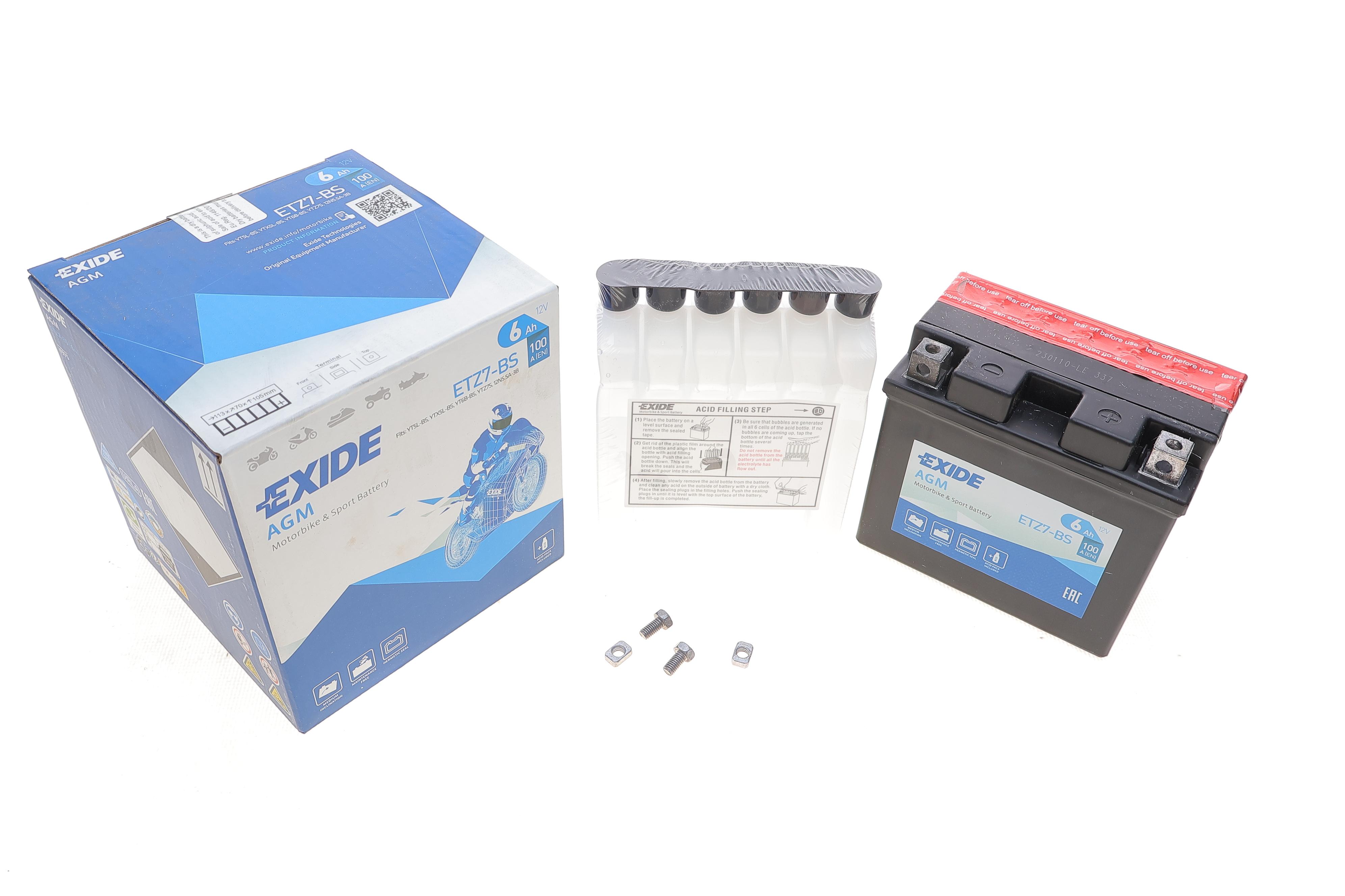 Акумуляторна батарея 6Ah/100A (113x70x105/+R/B00) (AGM) (мото) (сухозаряджений)