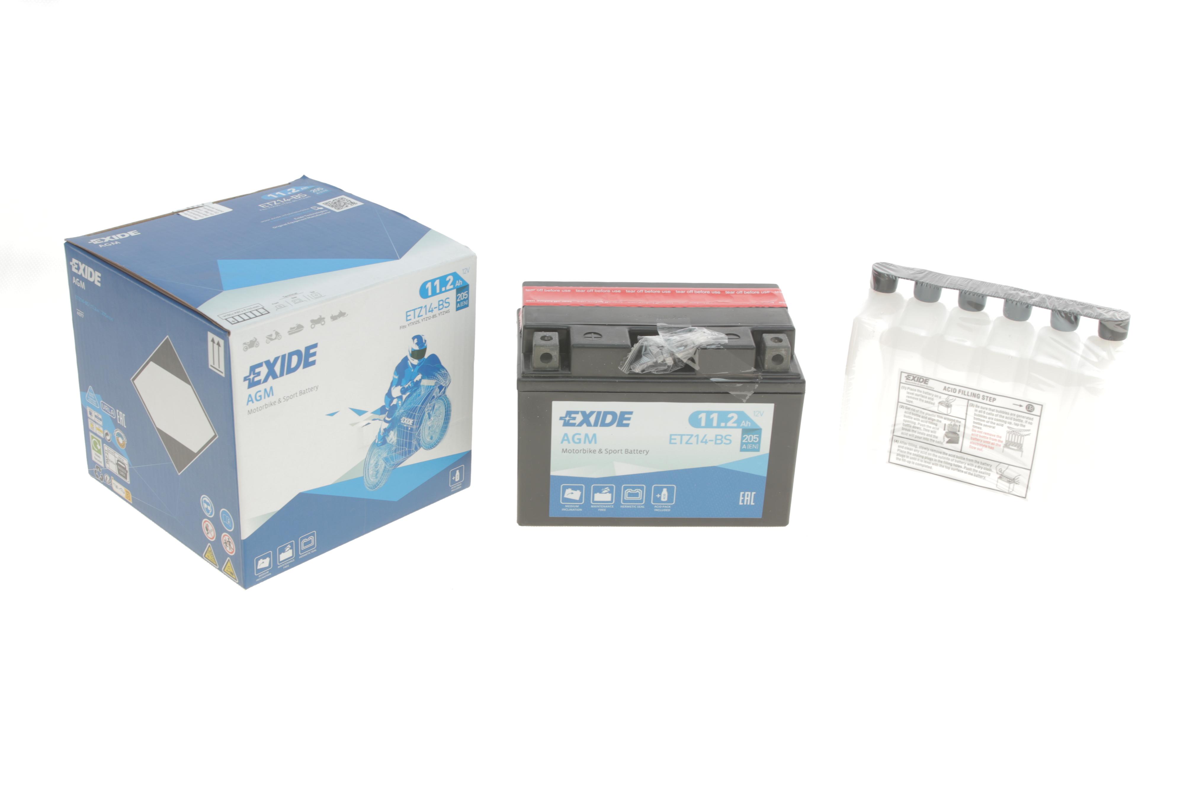 Акумуляторна батарея 11.2Ah/205A (150x87x110/+L/B0) (AGM) (мото) (сухозаряджений)