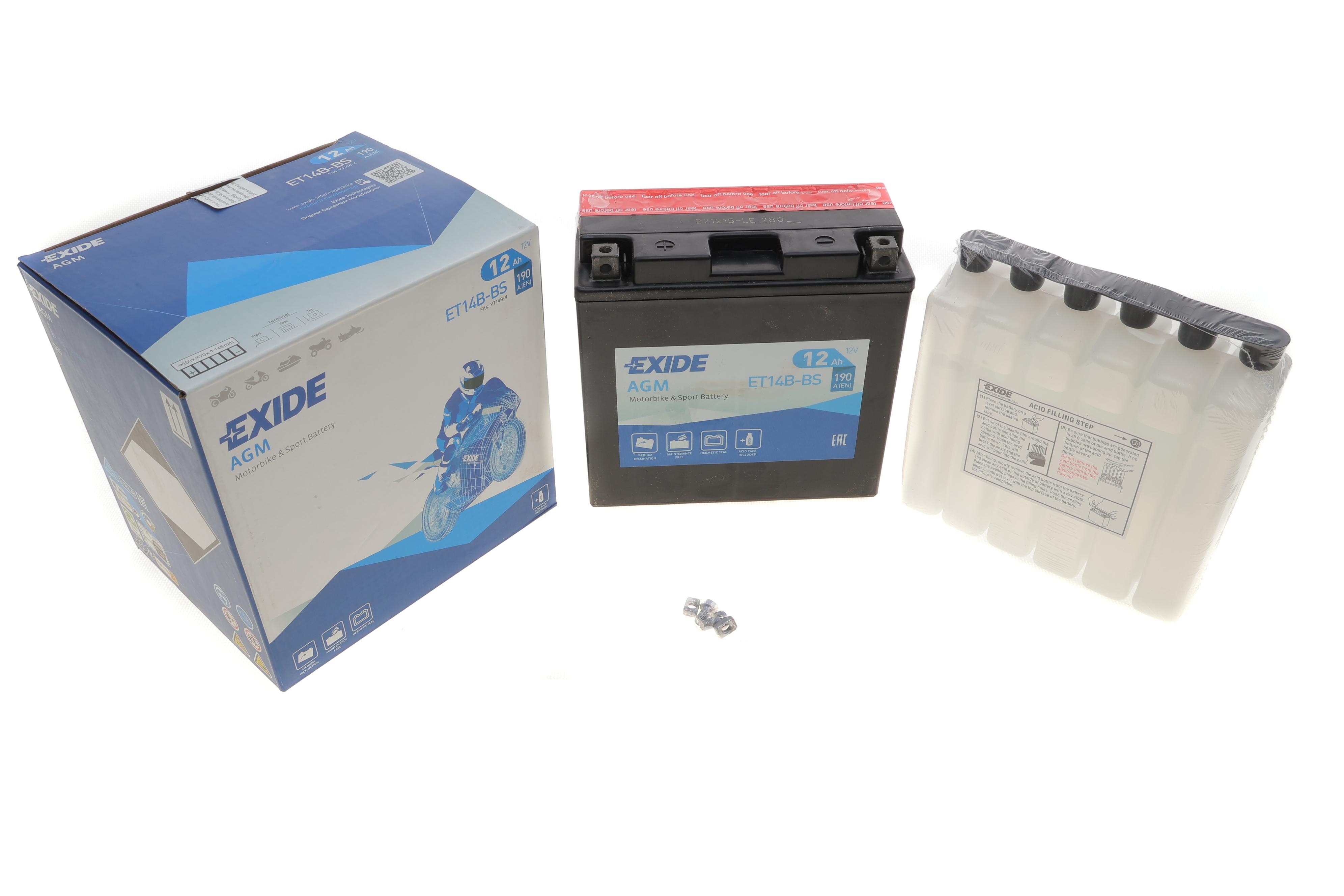 Акумуляторна батарея 12Ah/190A (150x70x145/+L/B0) (AGM) (мото) (сухозаряджений)