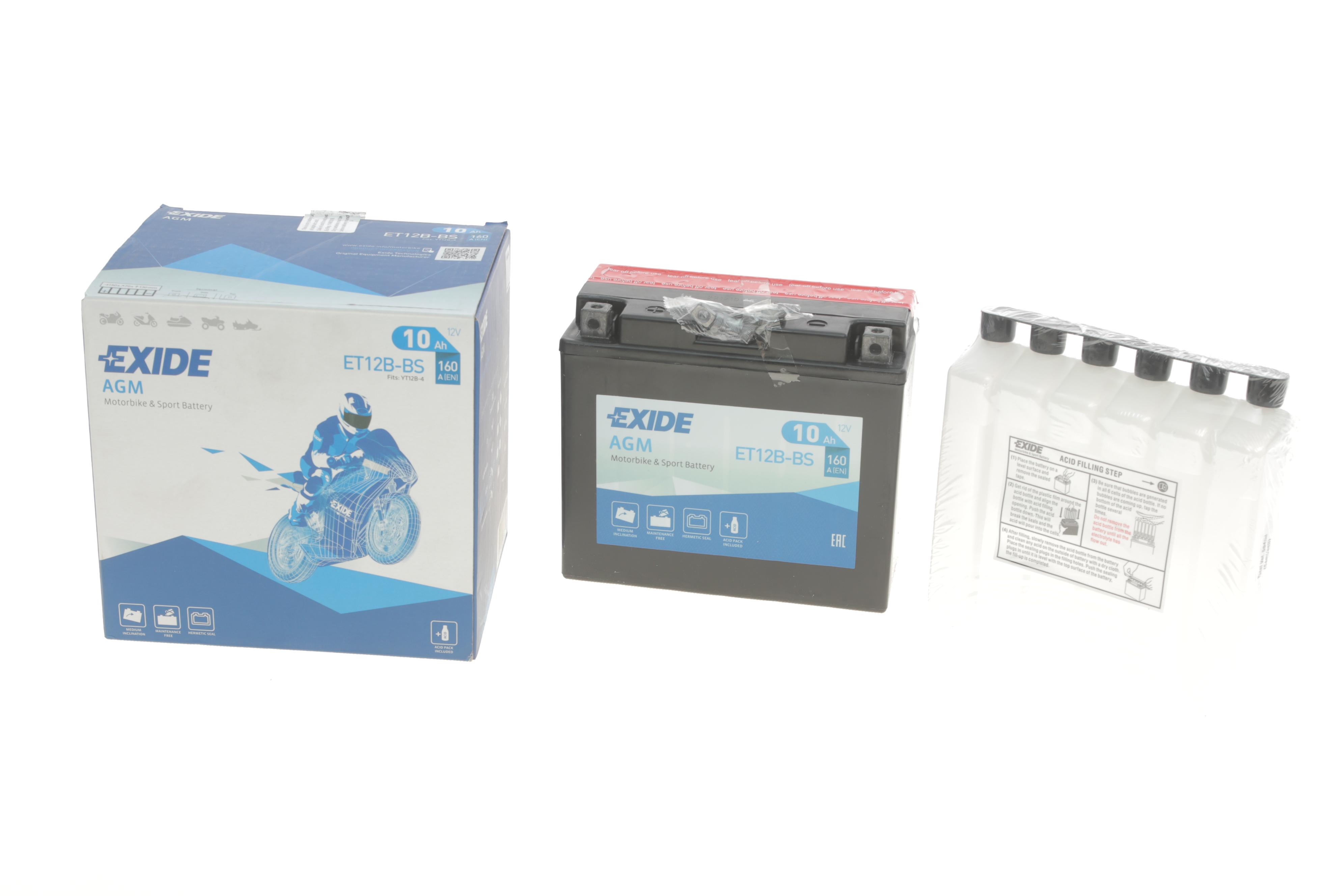 Акумуляторна батарея 10Ah/160A (150x70x130/+L/B0) (AGM) (мото) (сухозаряджений)