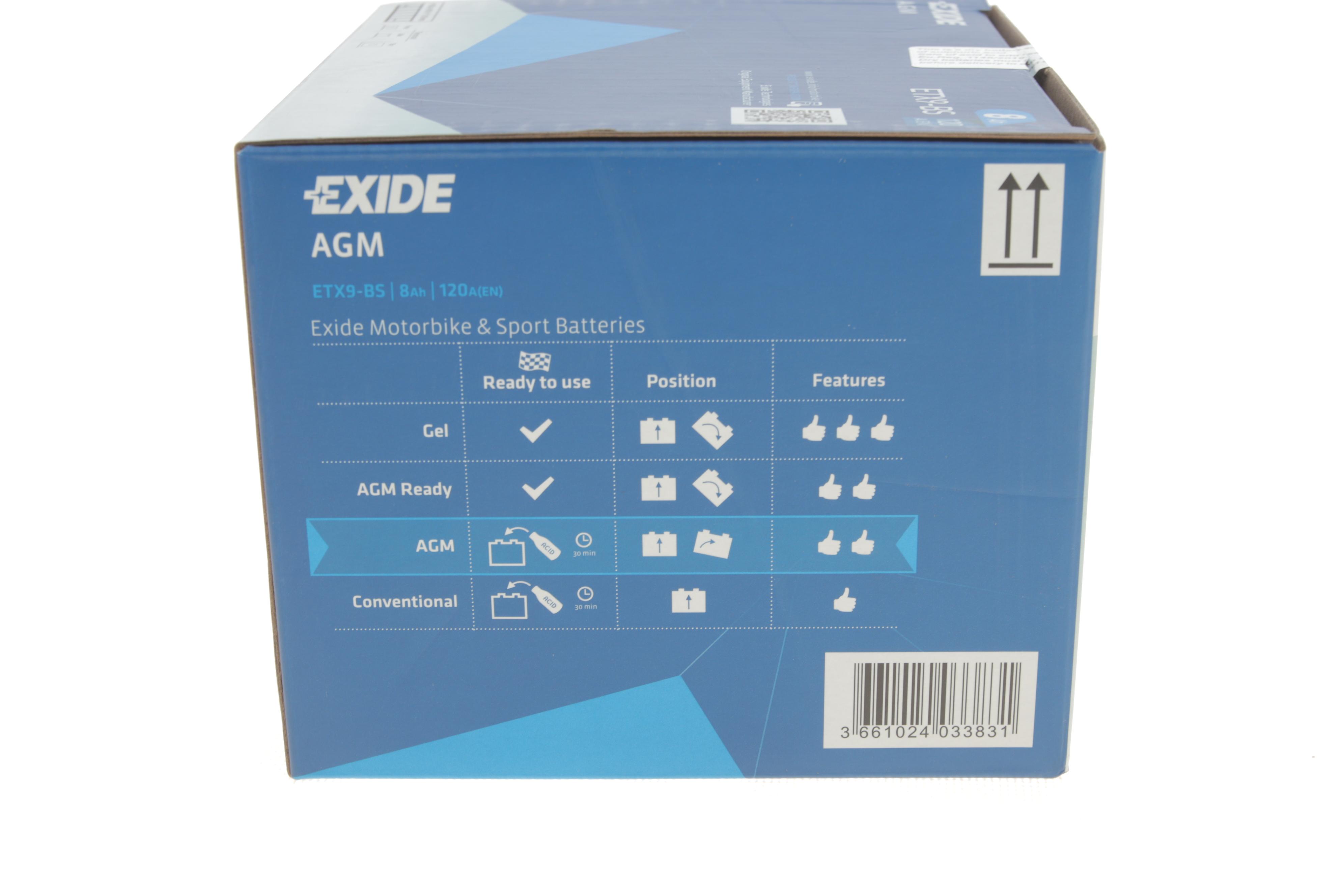 Акумуляторна батарея 8Ah/120A (150x87x105/+L/B0) (AGM) (мото) (сухозаряджений)