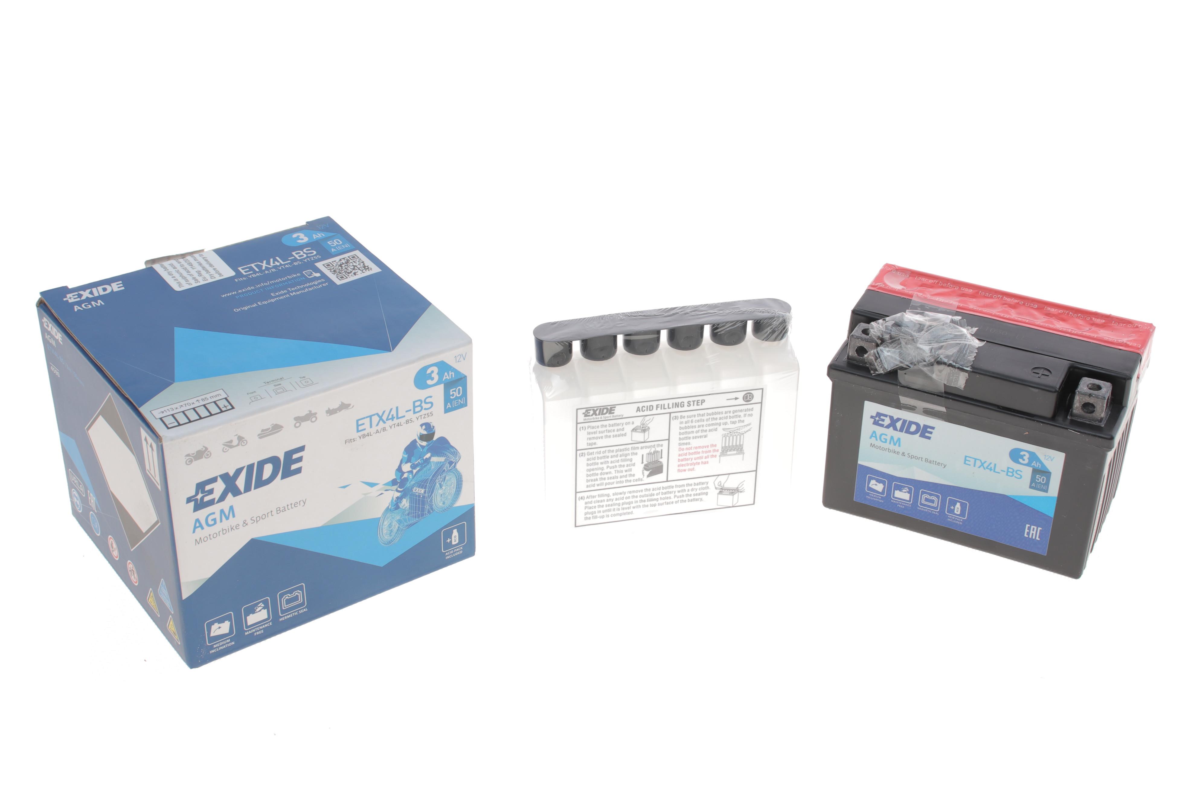 Акумуляторна батарея 3Ah/50A (113x70x85/+R/B0) (AGM) (мото) (сухозаряджений)