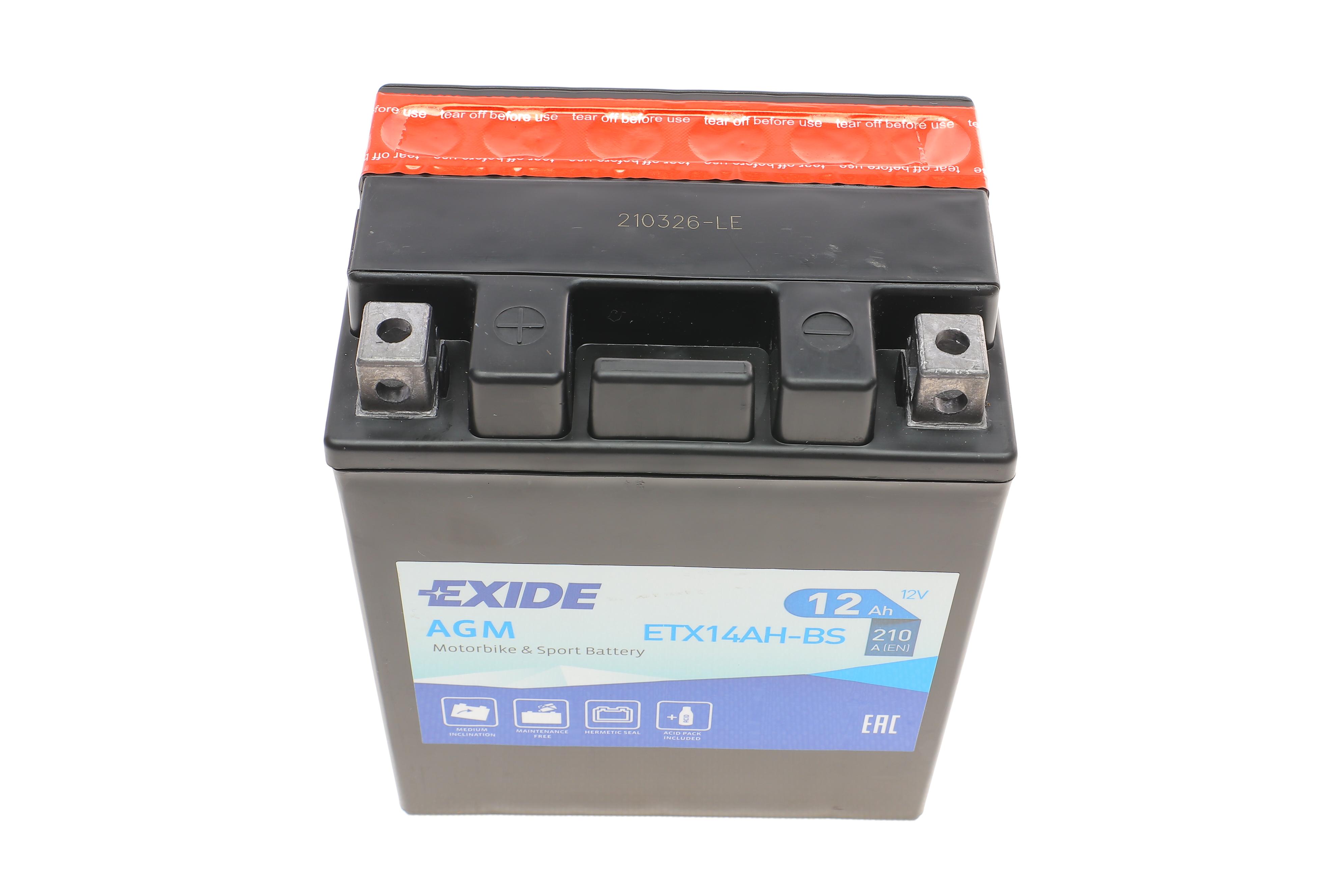 Акумуляторна батарея 12Ah/210A (134x89x164/+L/B0) (AGM) (мото) (сухозаряджений)