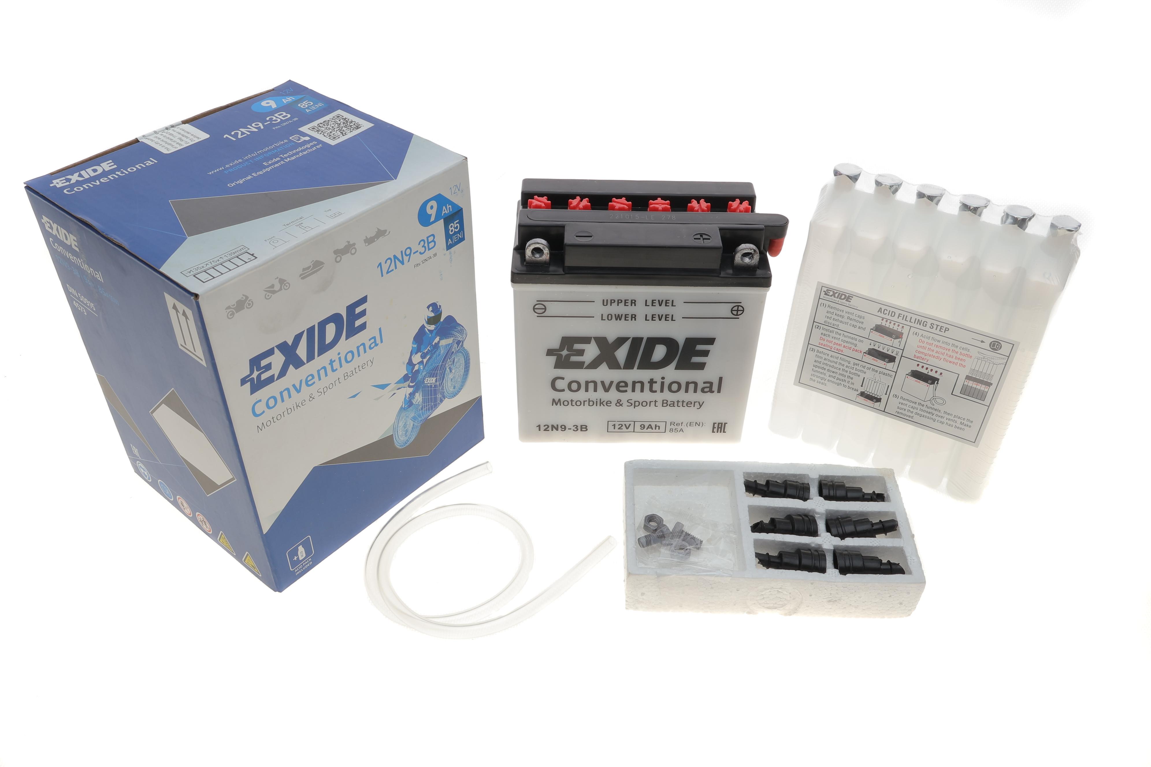 Акумуляторна батарея 9Ah/85A (135x75x139/+R/B0) (мото) (сухозаряджений)