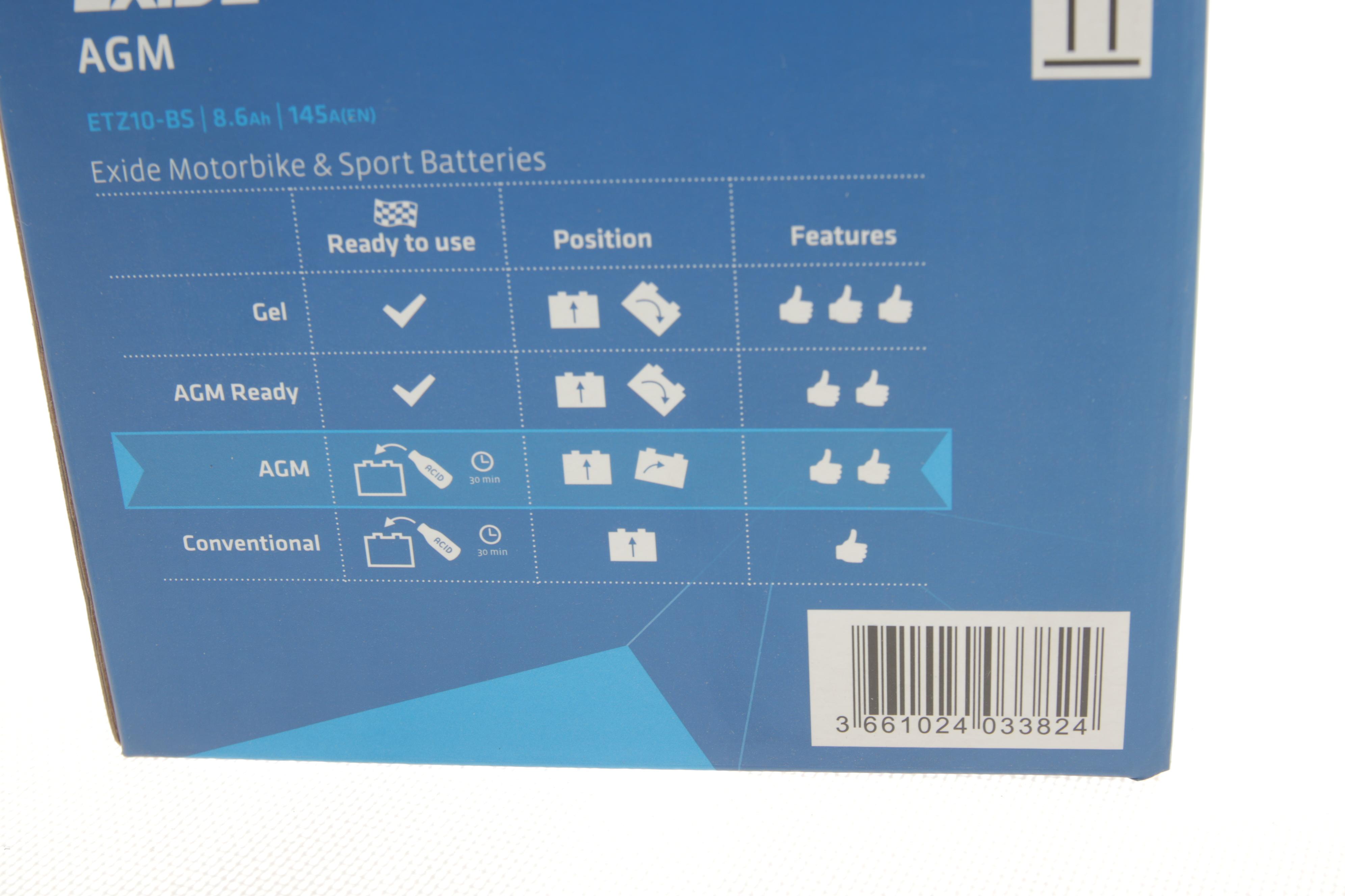 Акумуляторна батарея 8.6Ah/145A (150x87x93/+L/B0) (AGM) (мото) (сухозаряджений)