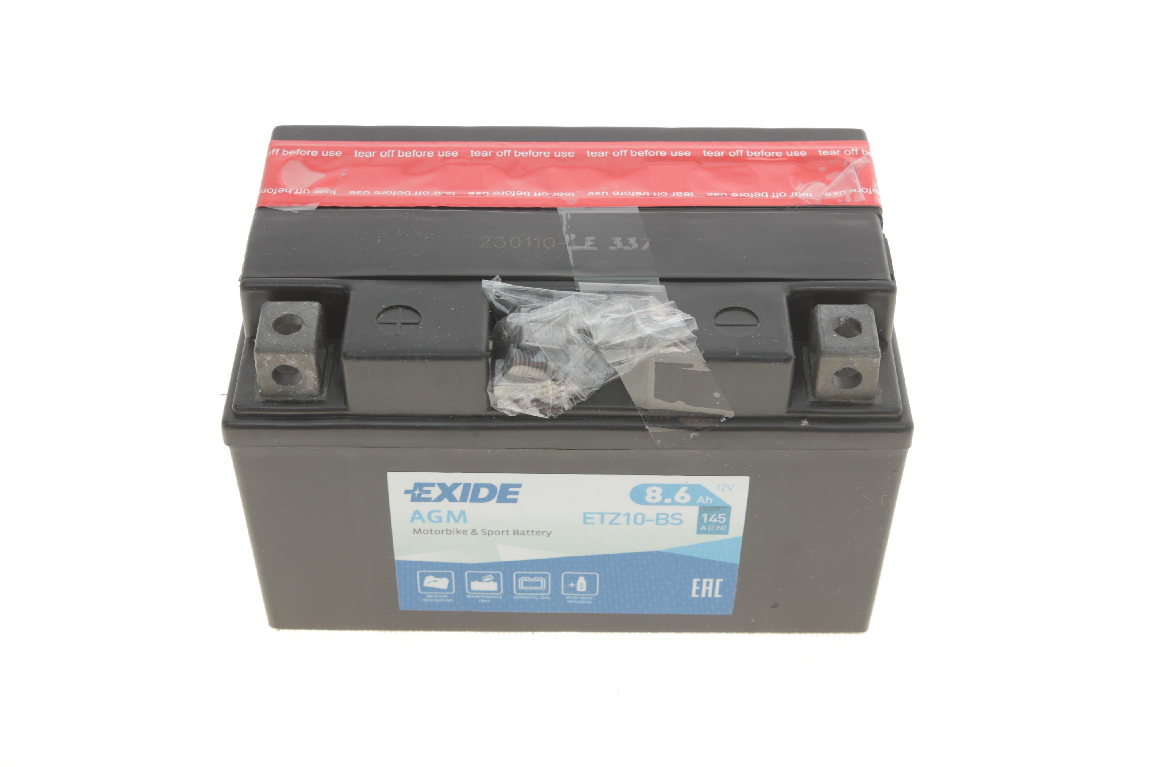 Акумуляторна батарея 8.6Ah/145A (150x87x93/+L/B0) (AGM) (мото) (сухозаряджений)