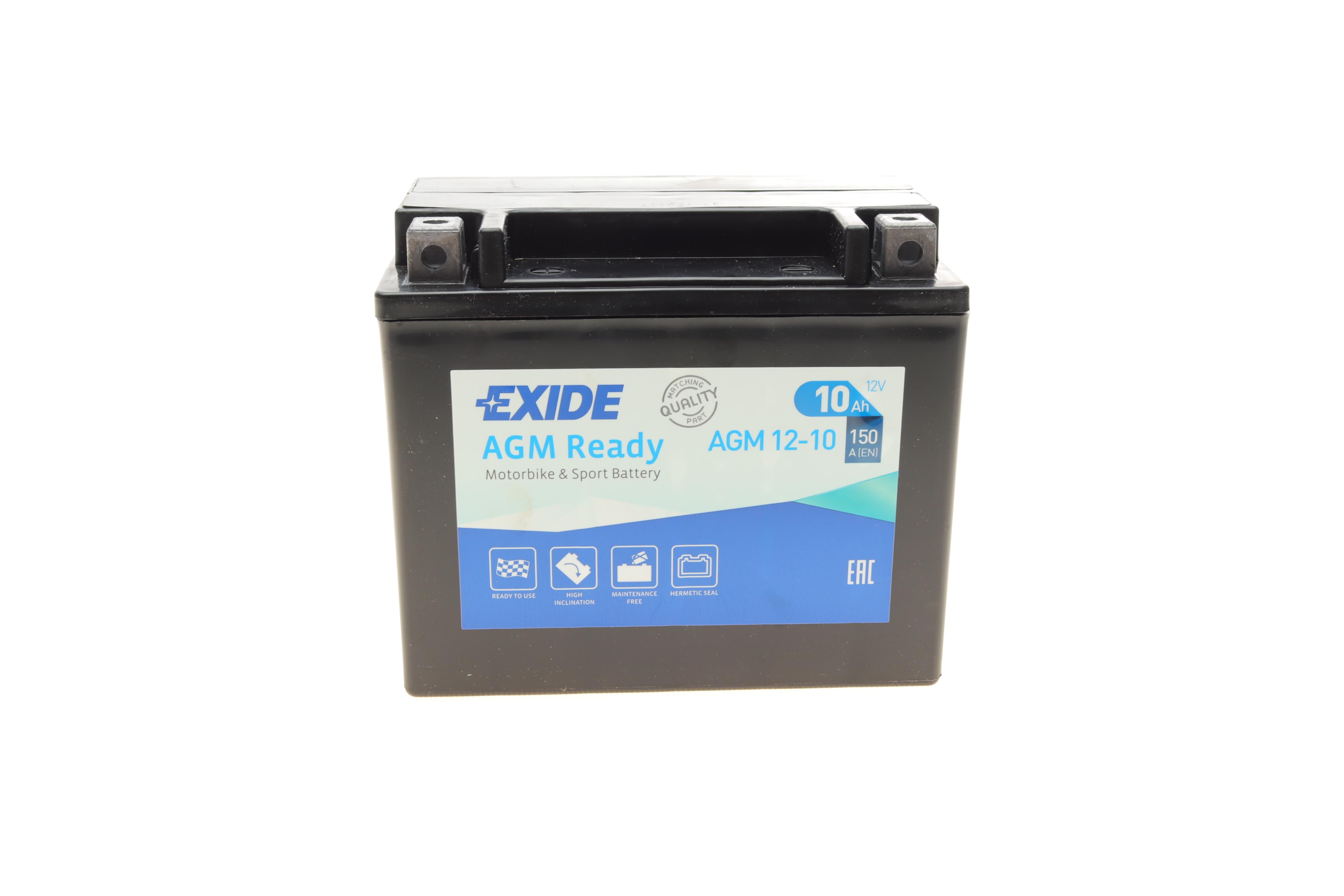 Акумуляторная батарея 10Ah/150A (150x87x130/+L/B0) (AGM) (мото)