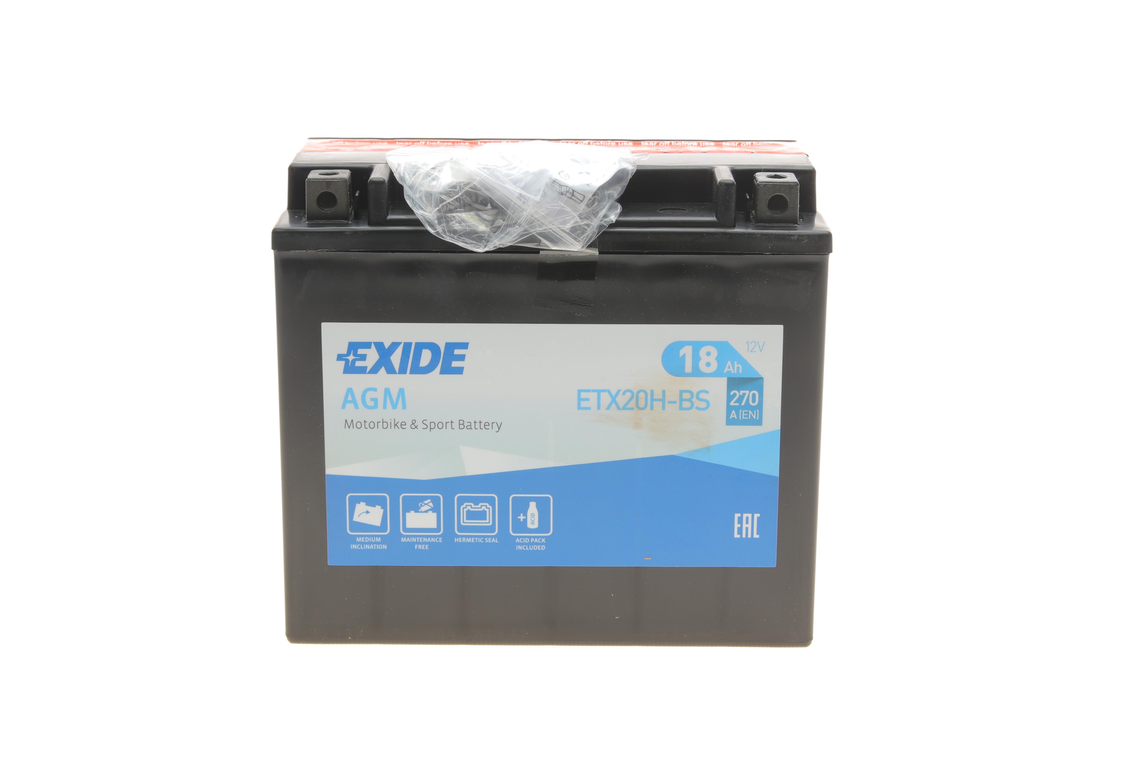Акумуляторна батарея 18Ah/270A (175x87x155/+L/B0) (AGM) (мото) (сухозаряджений)