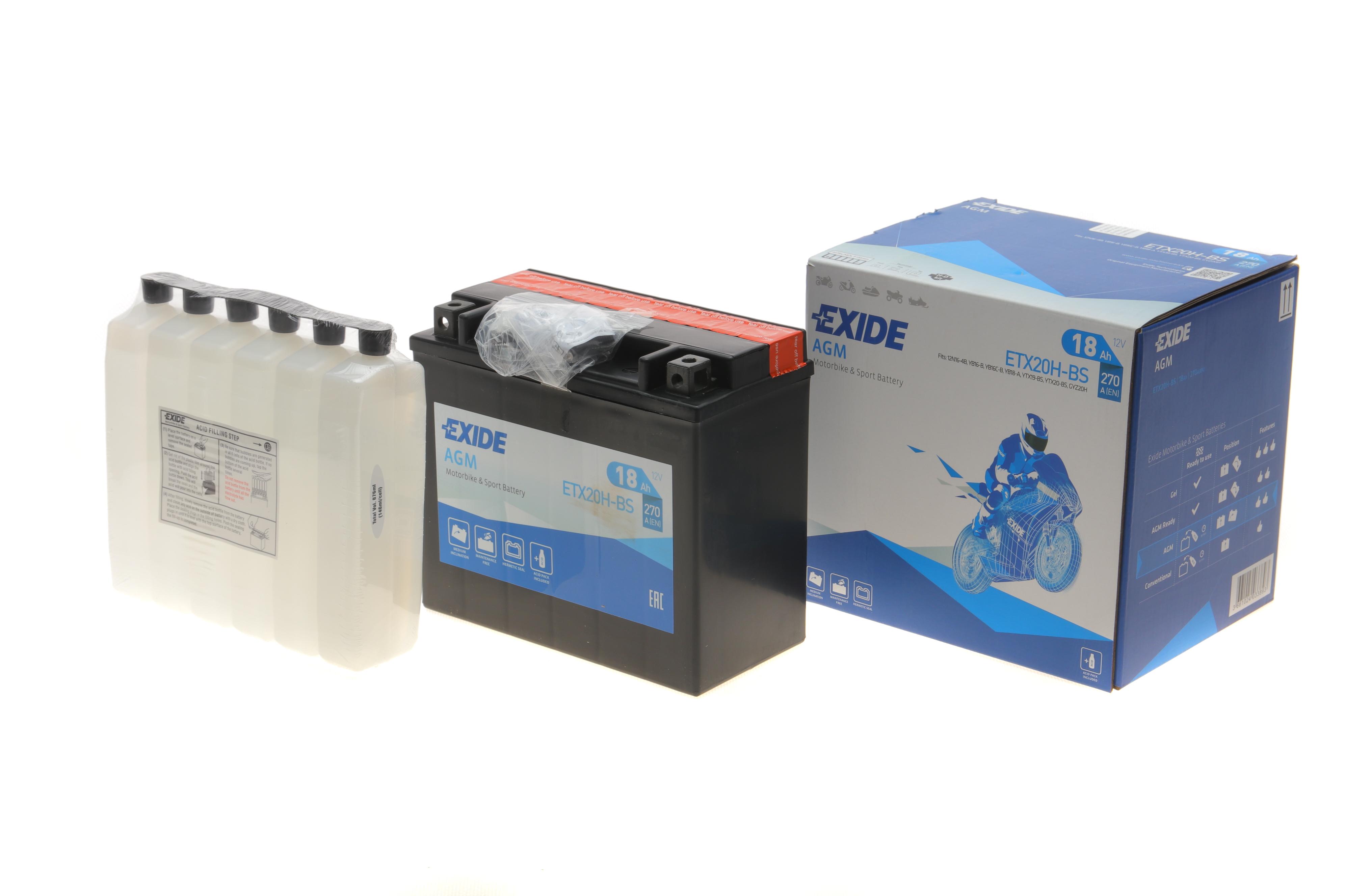 Акумуляторна батарея 18Ah/270A (175x87x155/+L/B0) (AGM) (мото) (сухозаряджений)