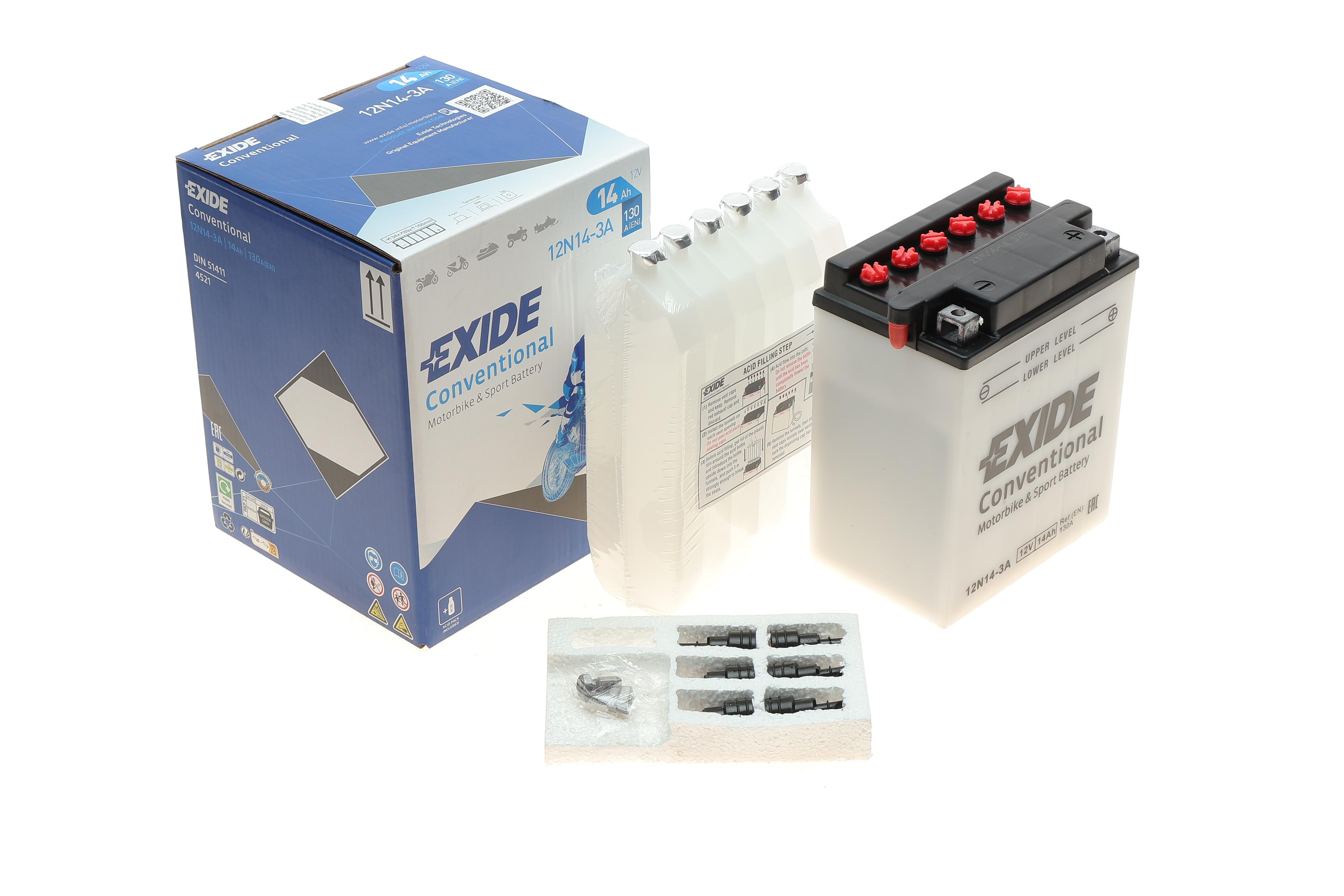 Акумуляторна батарея 14Ah/130A (134х89х166/+R/B0) (Conventional) (мото) (сухозаряджений)