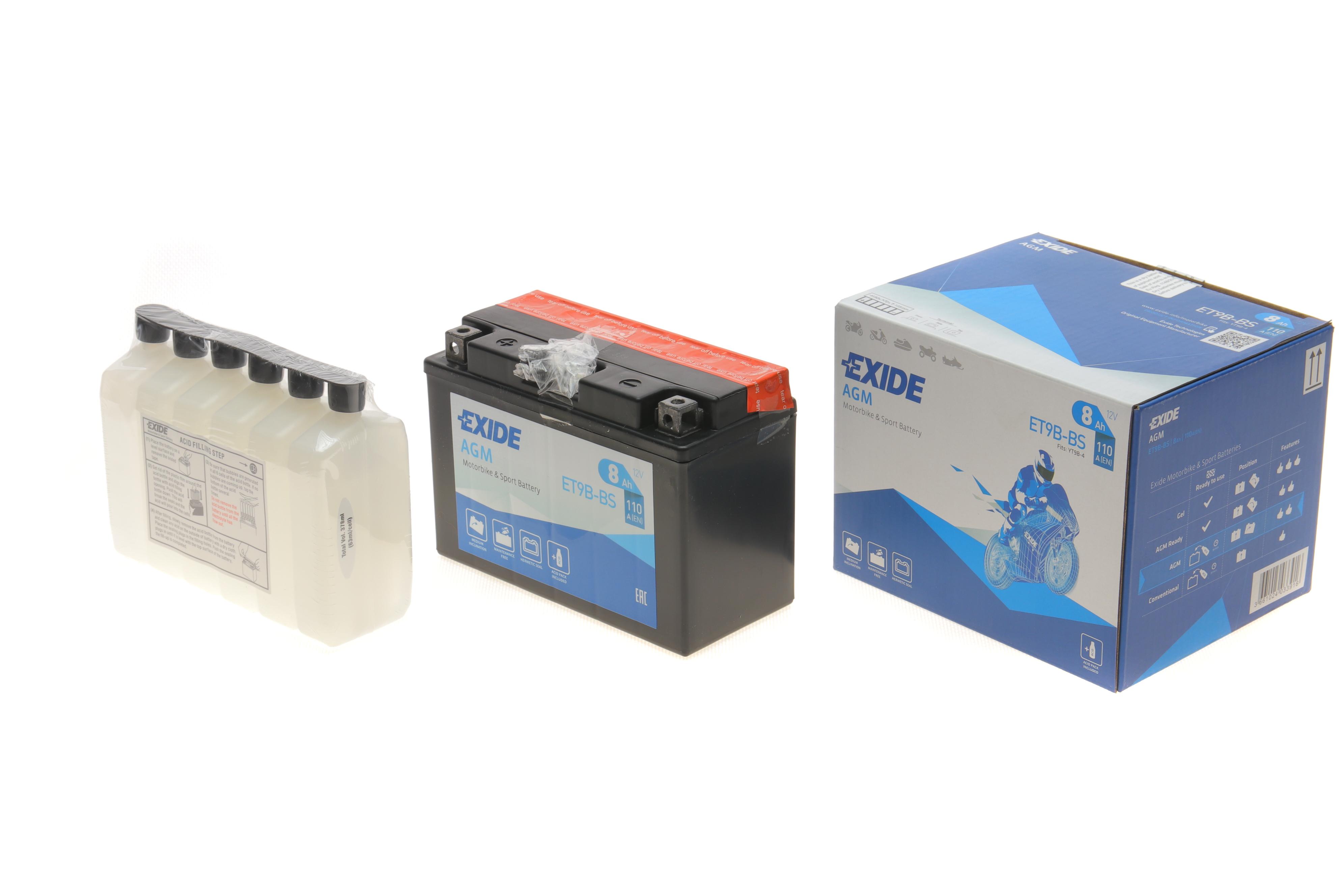 Акумуляторна батарея 8Ah/110A (150x70x105/+L/B0) (AGM) (мото) (сухозаряджений)