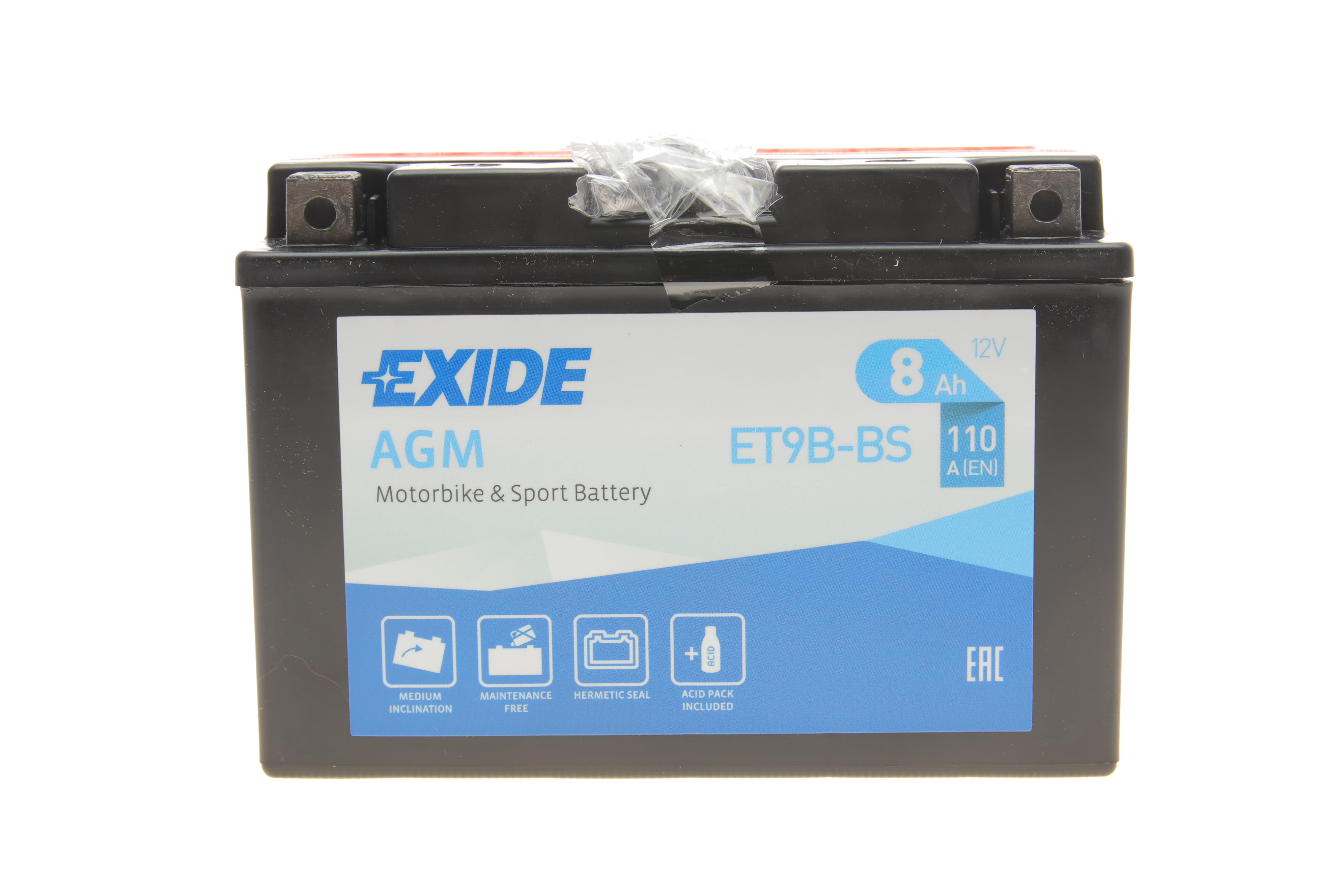 Акумуляторна батарея 8Ah/110A (150x70x105/+L/B0) (AGM) (мото) (сухозаряджений)