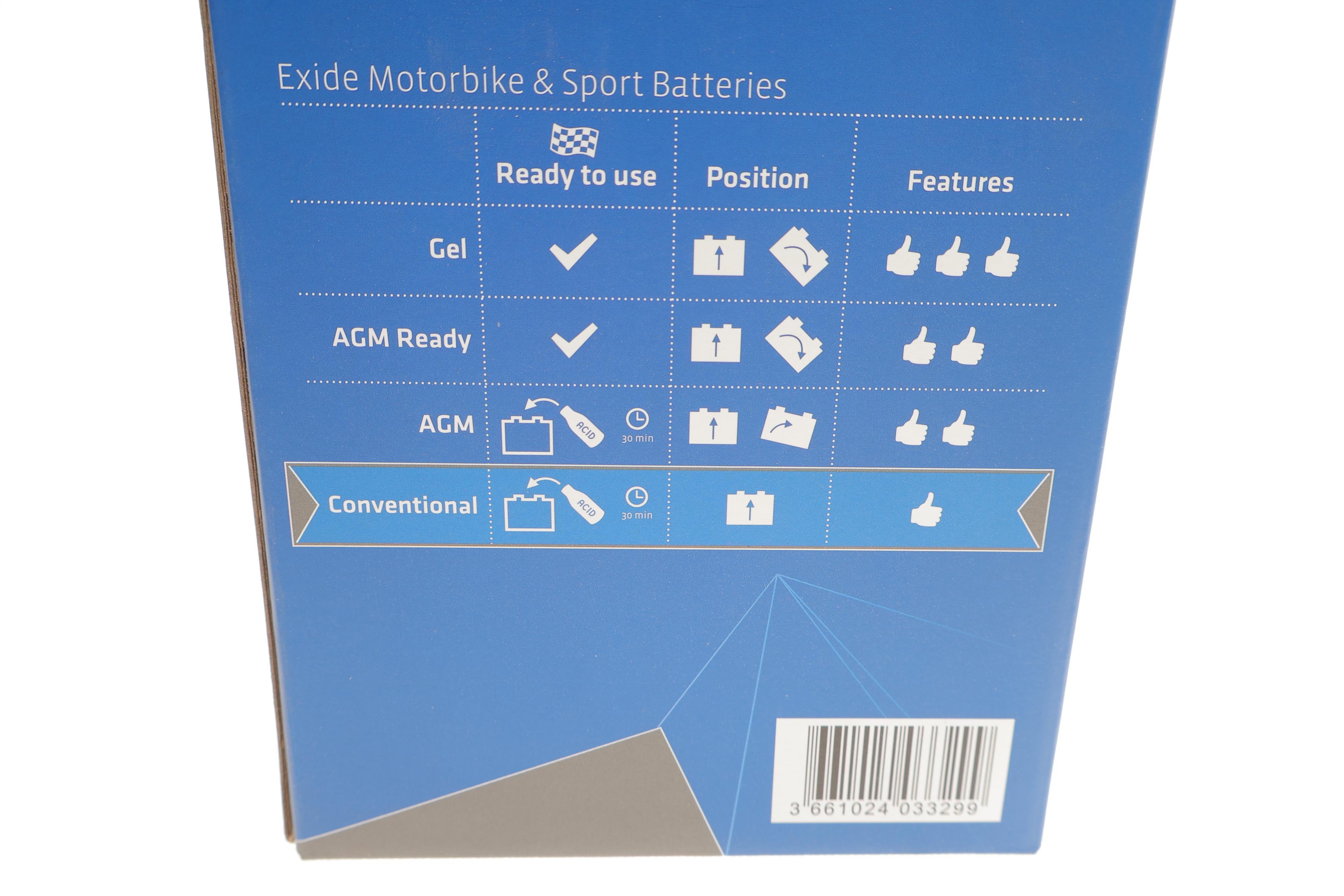 Акумуляторна батарея 12Ah/165A (134.1х80х160/+L/B0) (мото) (сухозаряджений)
