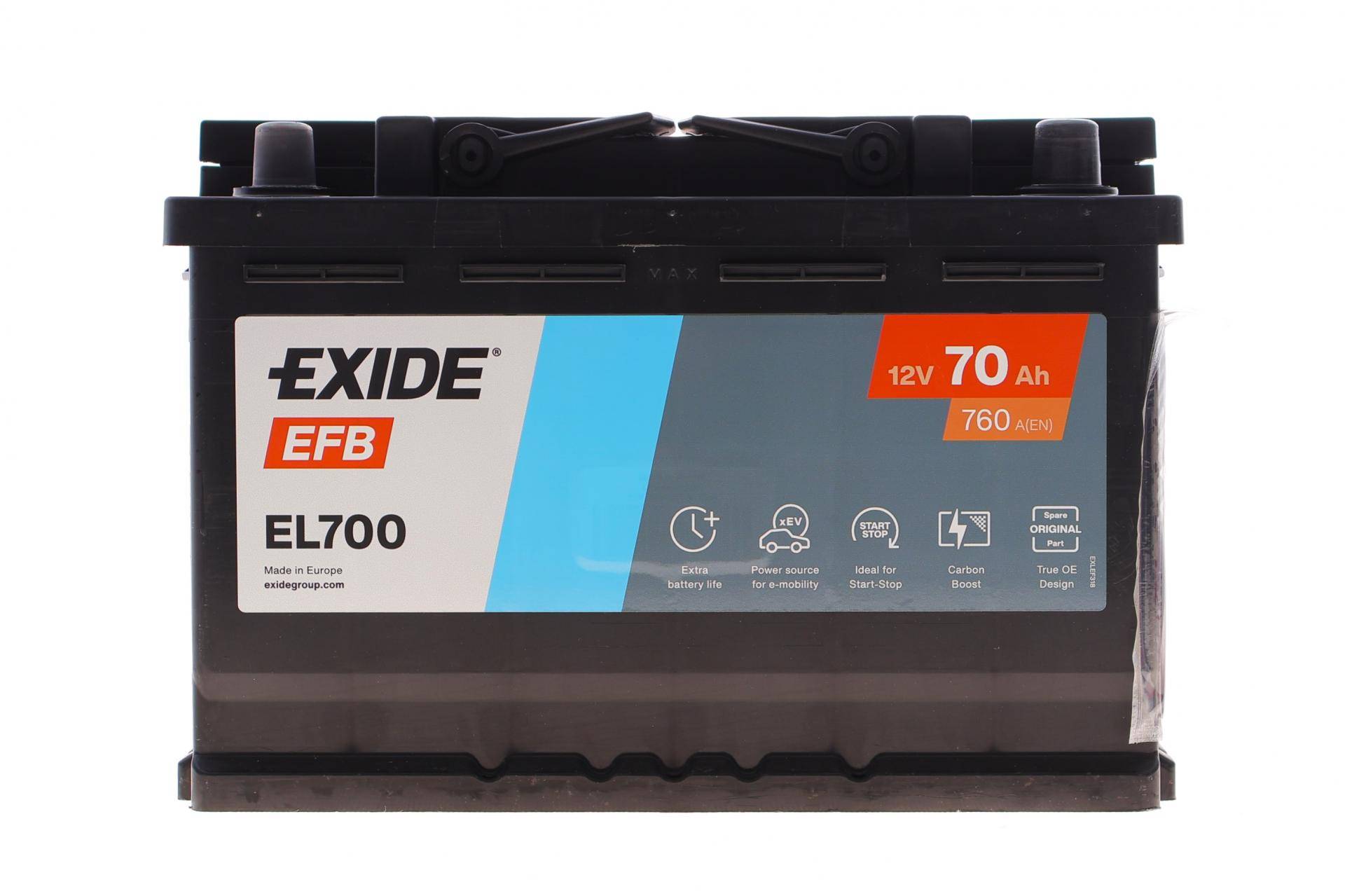 Акумуляторна батарея 70Ah/760A (278x175x190/+R/B13) (Start-Stop EFB)