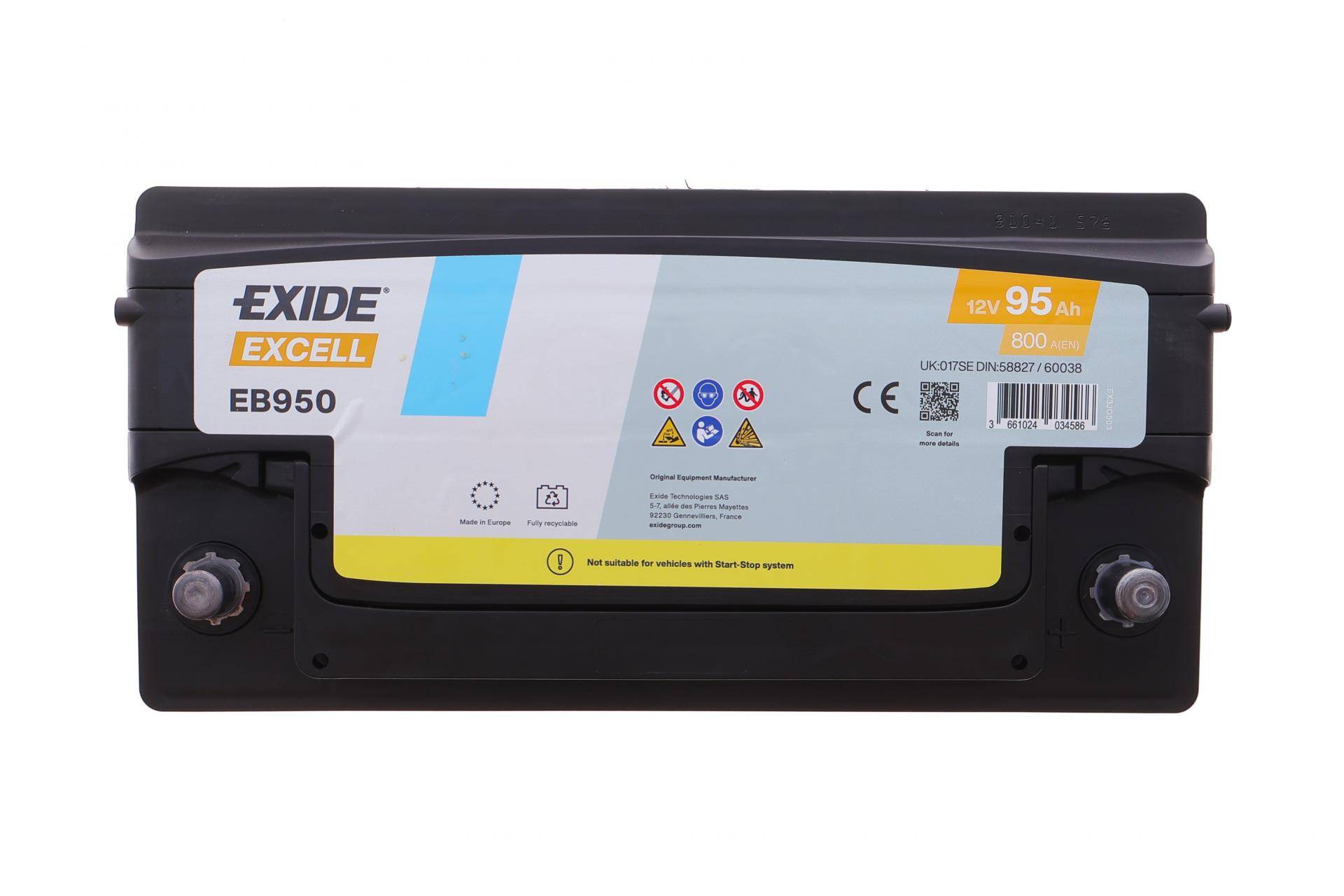 Акумуляторна батарея 95Ah/800A (352x175x190/+R/B13) Excell