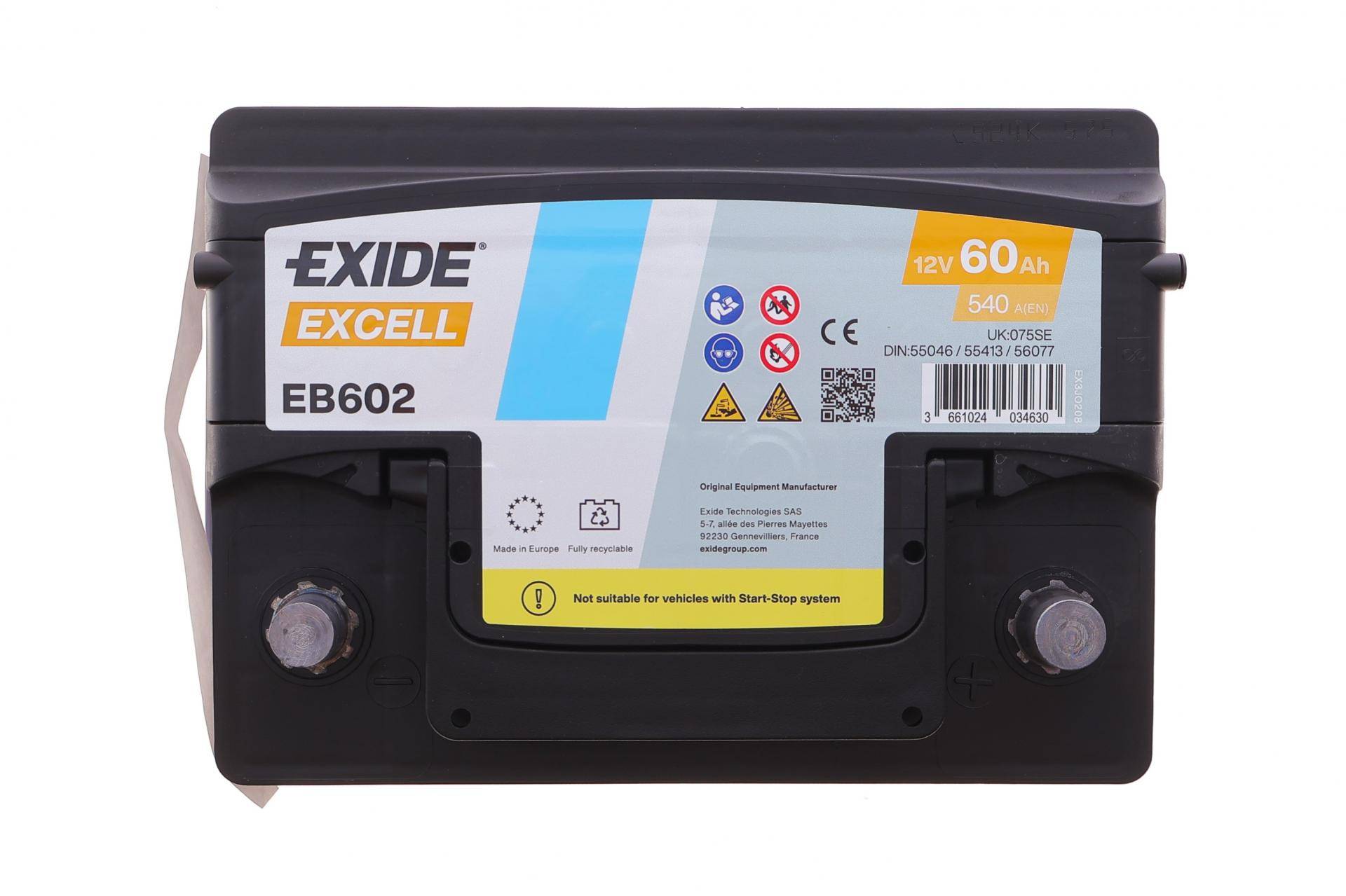 Акумуляторна батарея 60Ah/540A (242x175x175/+R/B13) Excell