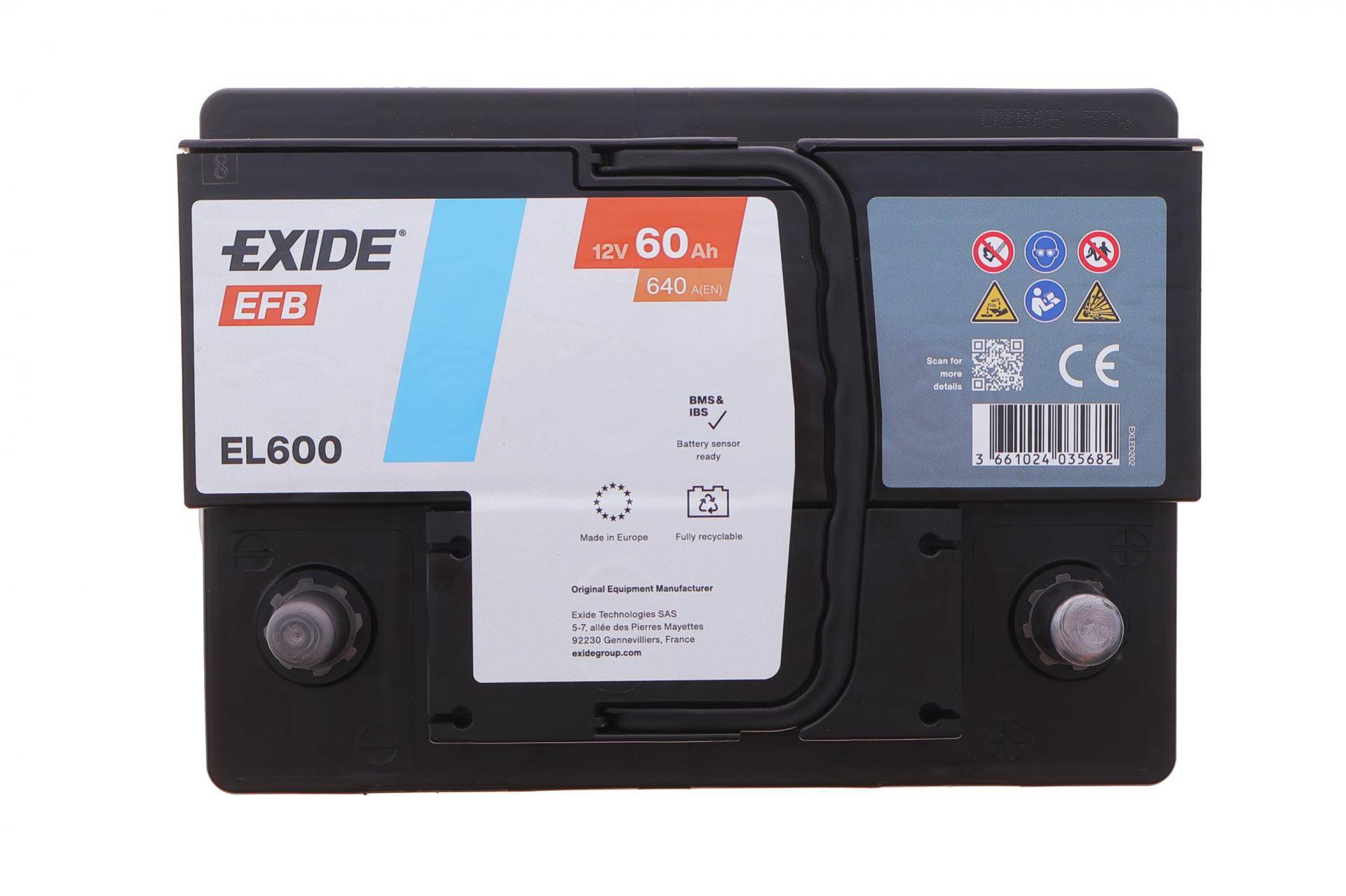 Акумуляторна батарея 60Ah/640A (242x175x190/+R/B13) (Start-Stop EFB)