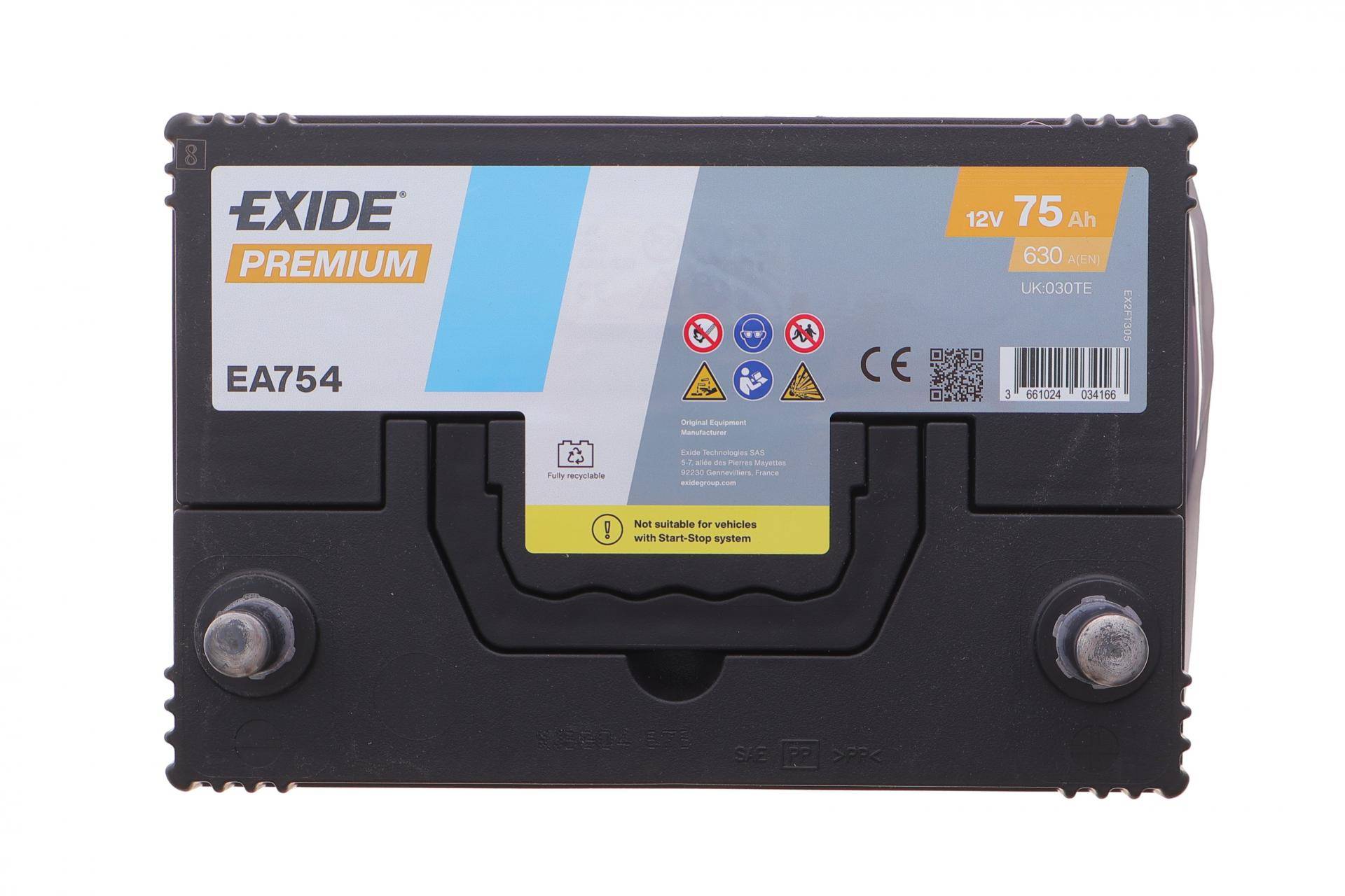 Акумуляторна батарея 75Ah/630A (270x172x222/+R/B01) Premium Азія