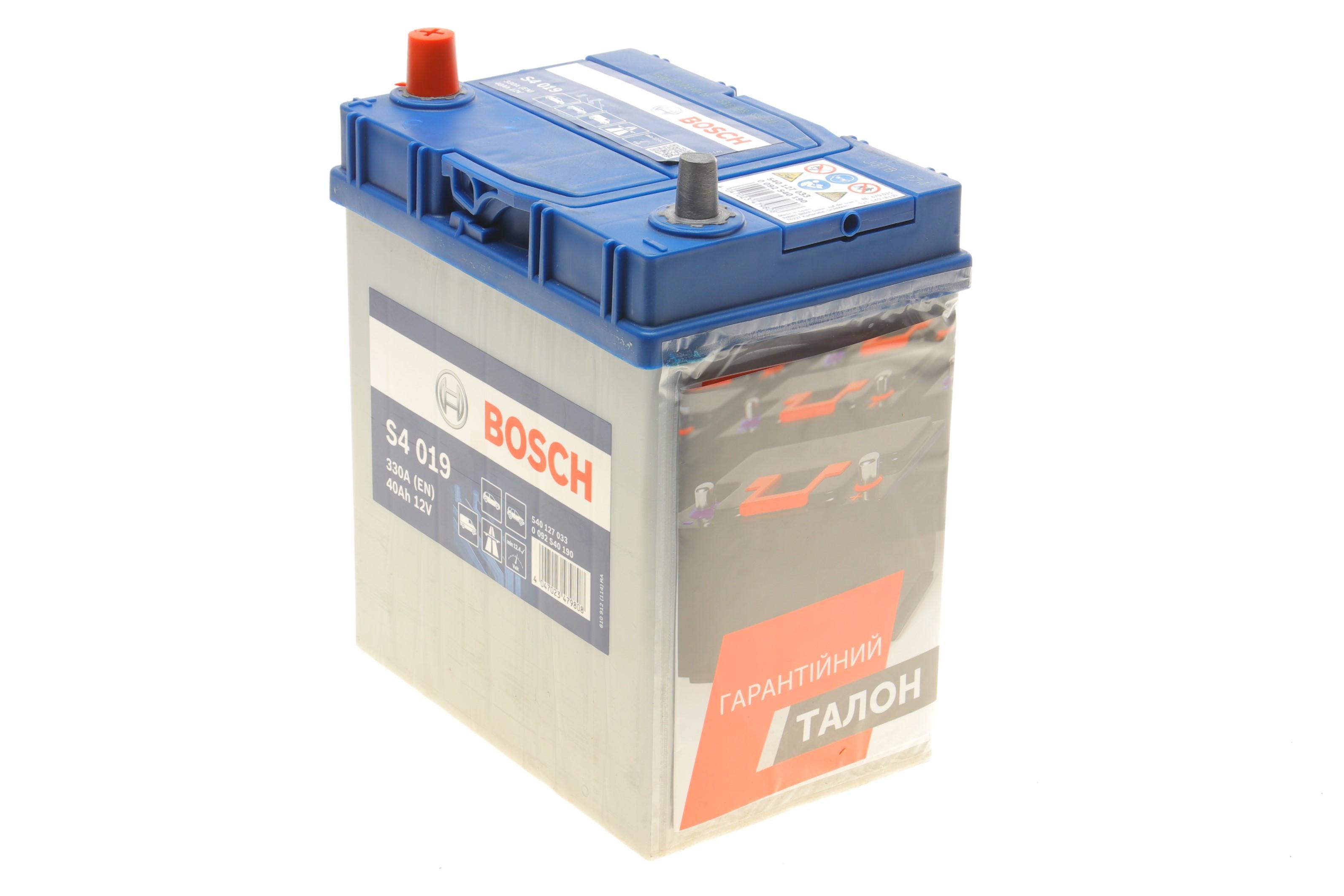 Акумуляторна батарея 40Ah/330A (187x127x227/+L/B00) Азія