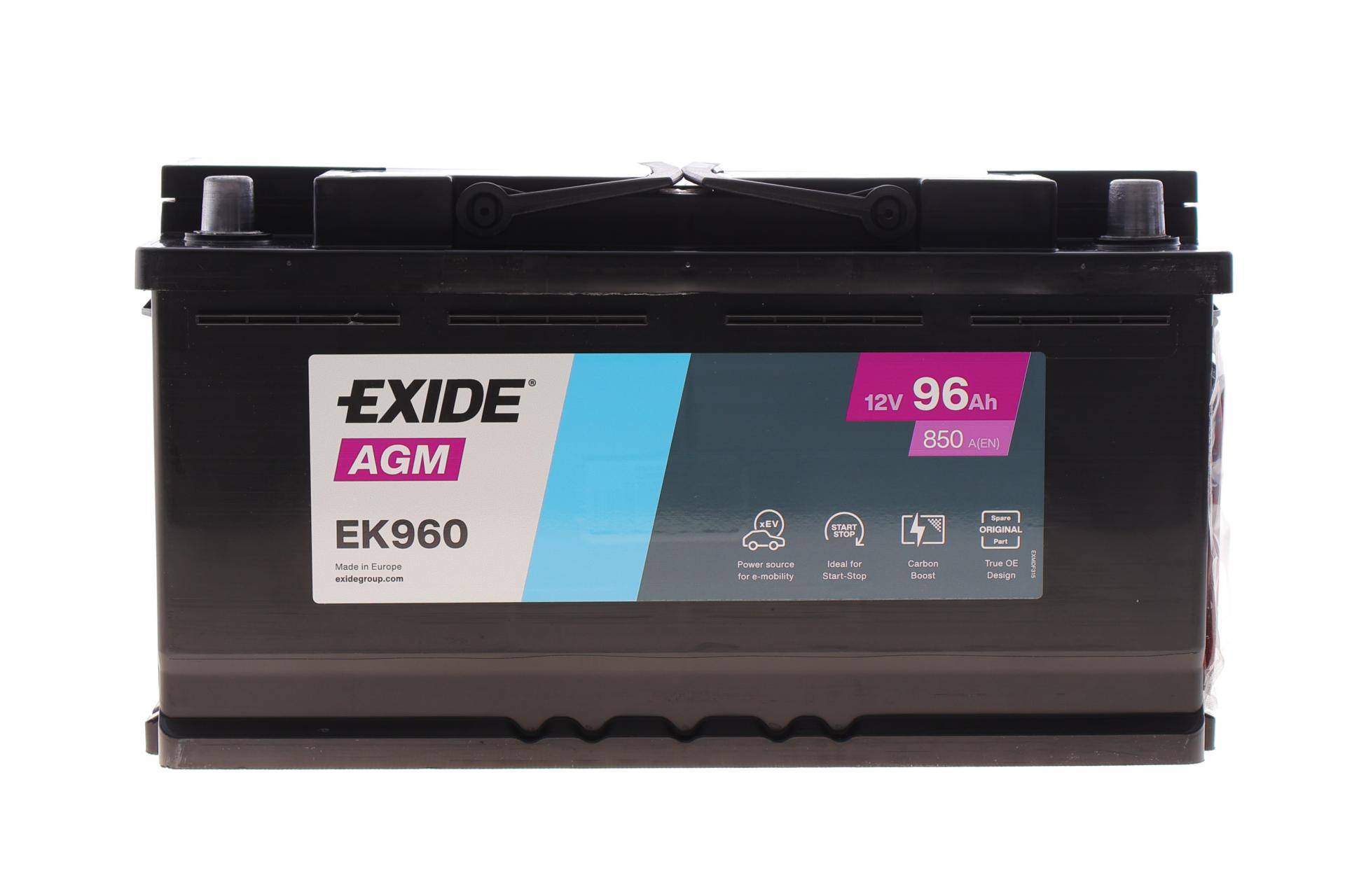 Акумуляторна батарея 96Ah/850A (353x175x190/+R/B13) (Start-Stop AGM) (аналог EK950)
