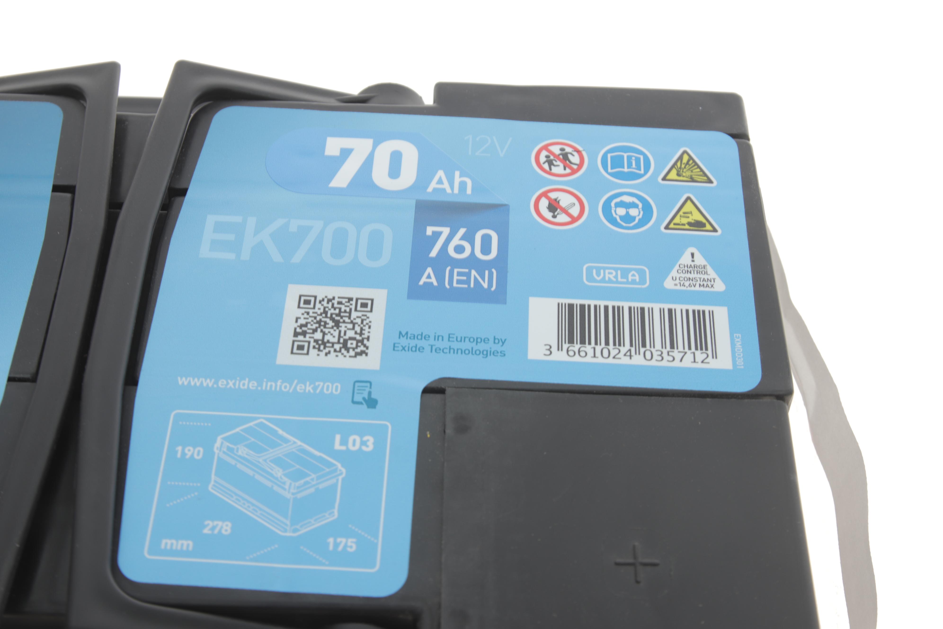 Акумуляторна батарея 70Ah/760A (278x175x190/+R/B13) (Start-Stop AGM)