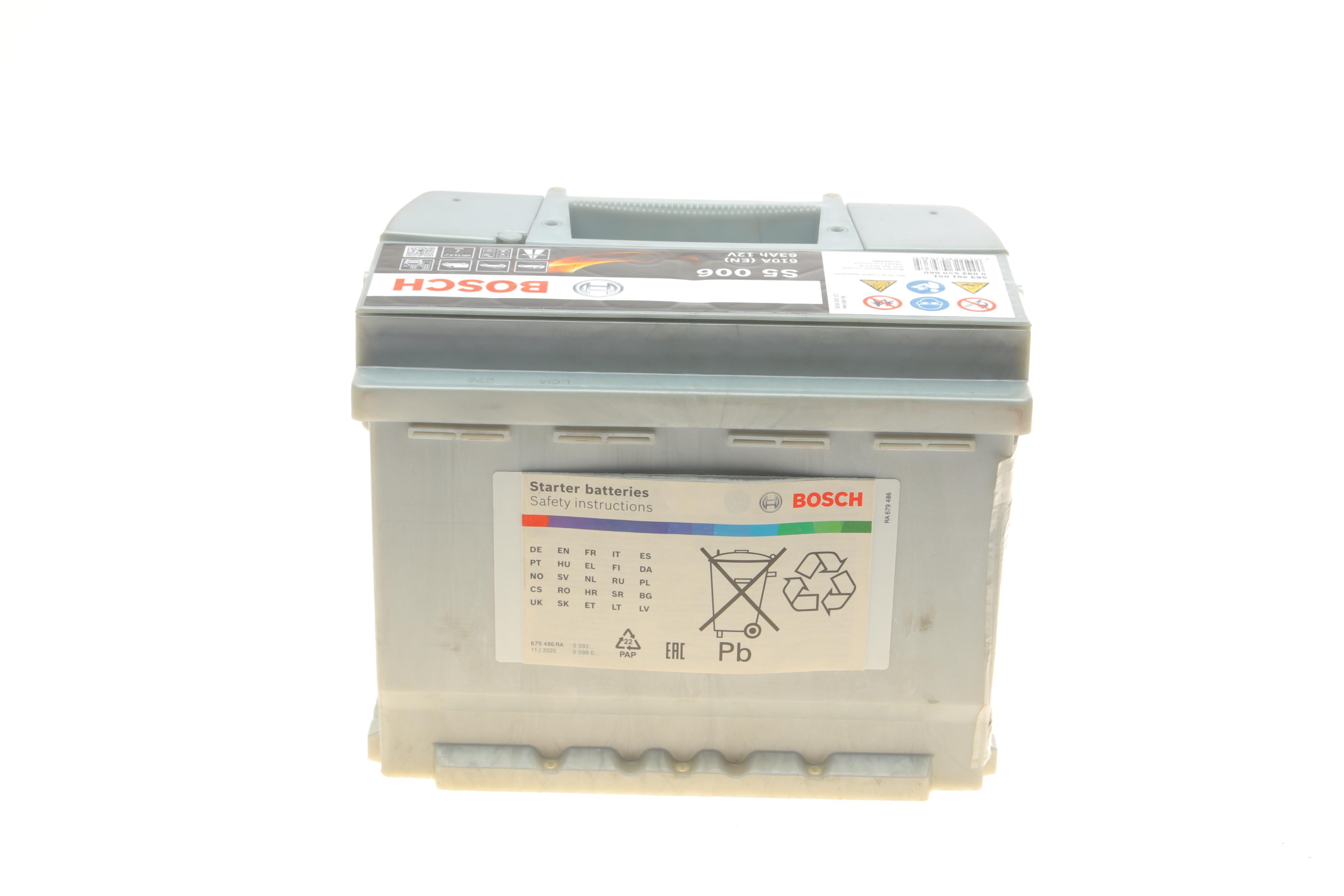 Акумуляторна батарея 63Ah/610A (242x175x190/+L/B13)