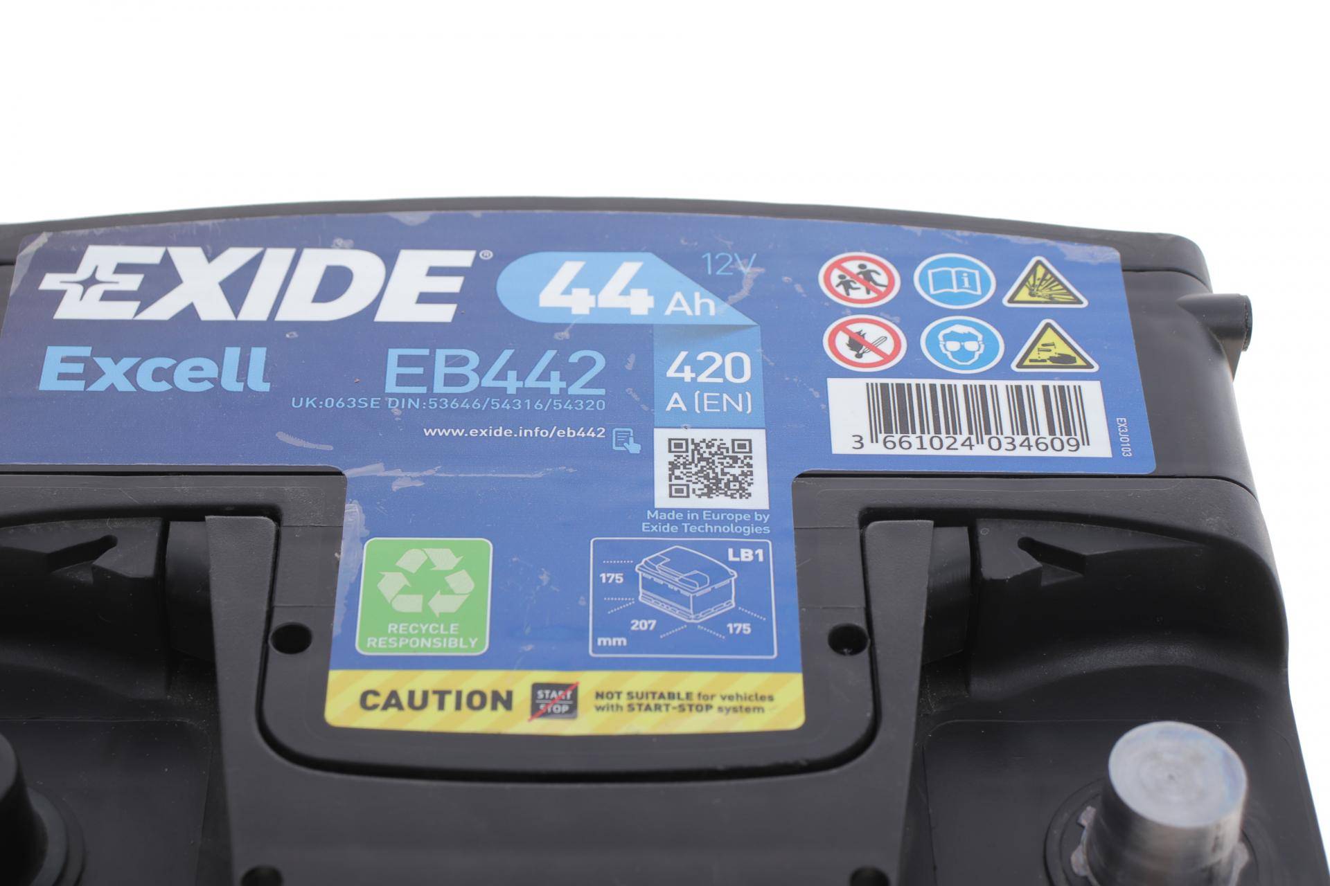 Акумуляторна батарея 44Ah/420A (207x175x175/+R/B13) Excell