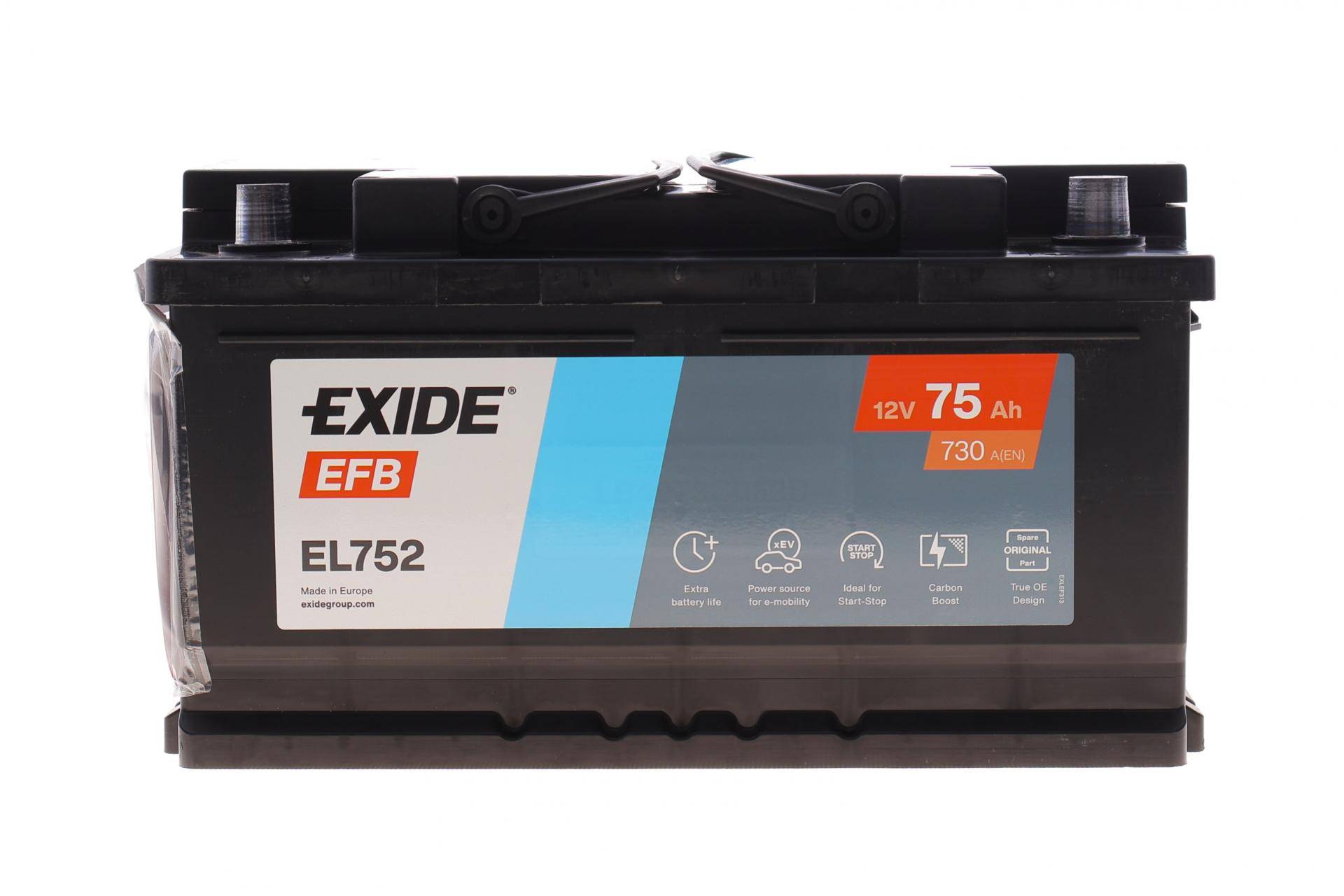 Акумуляторна батарея 75Ah/730A (315x175x175/+R/B13) (Start-Stop EFB)