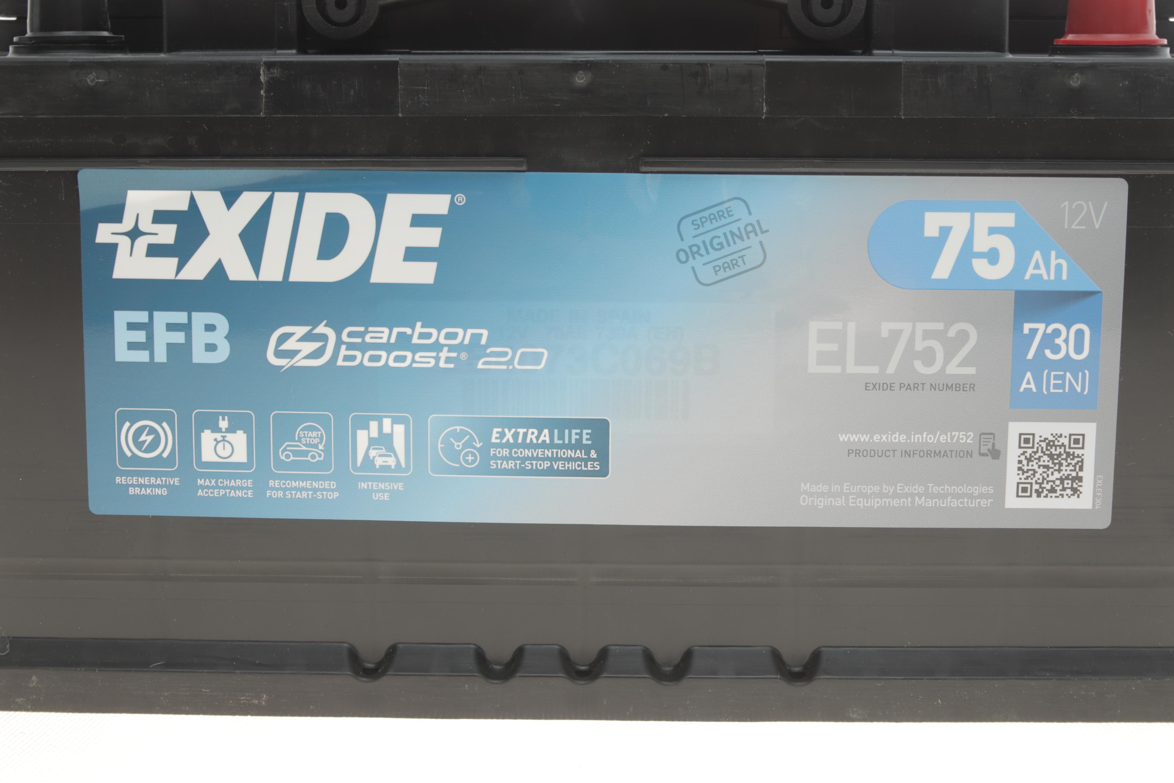 Акумуляторна батарея 75Ah/730A (315x175x175/+R/B13) (Start-Stop EFB)