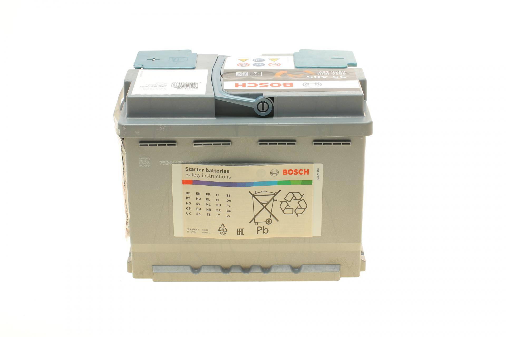 Акумуляторна батарея 60Ah/680A (242x175x190/+R/B13) (Start-Stop AGM)