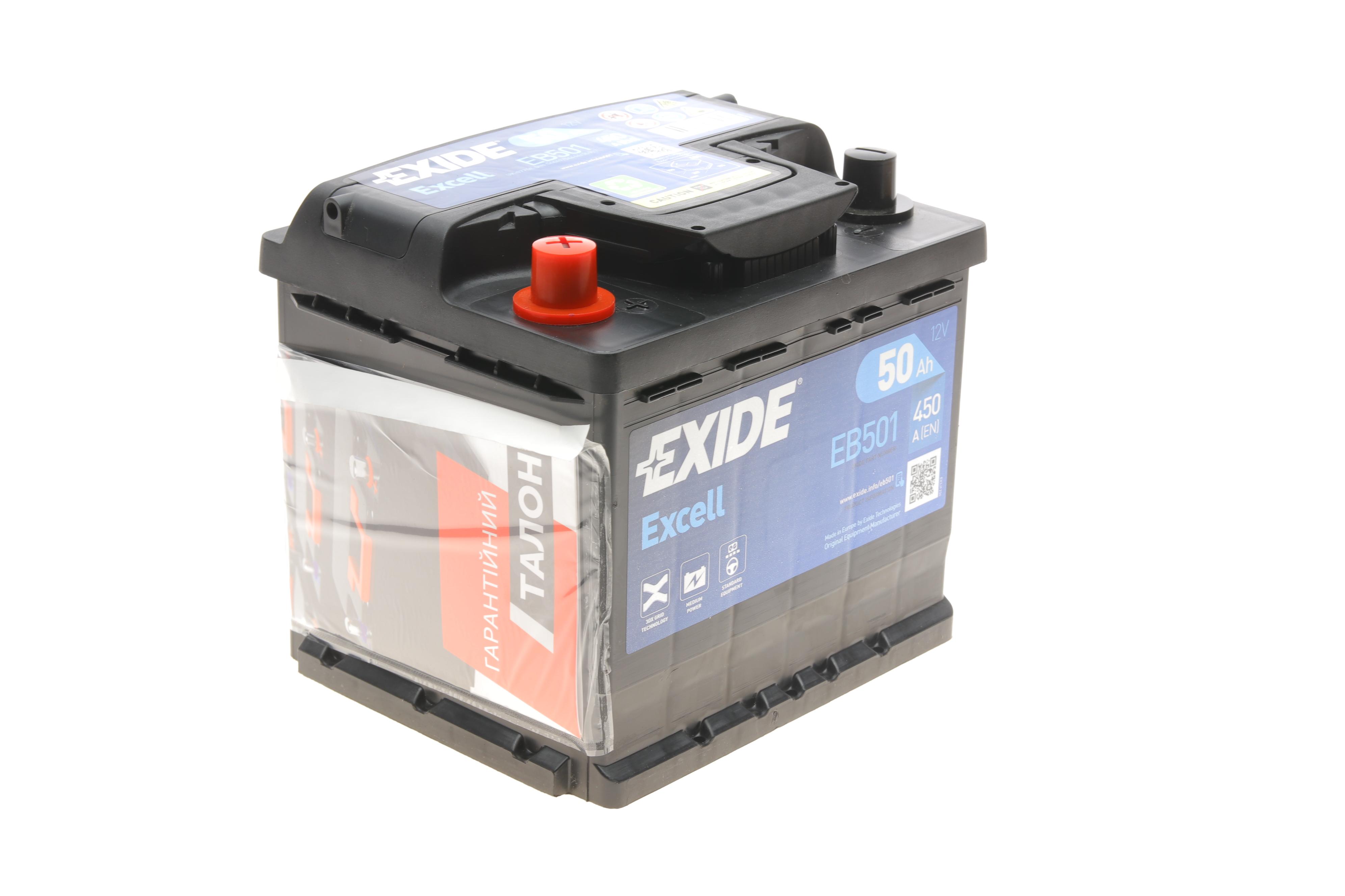 Акумуляторна батарея 50Ah/450A (207x175x190/+L/B13) Excell