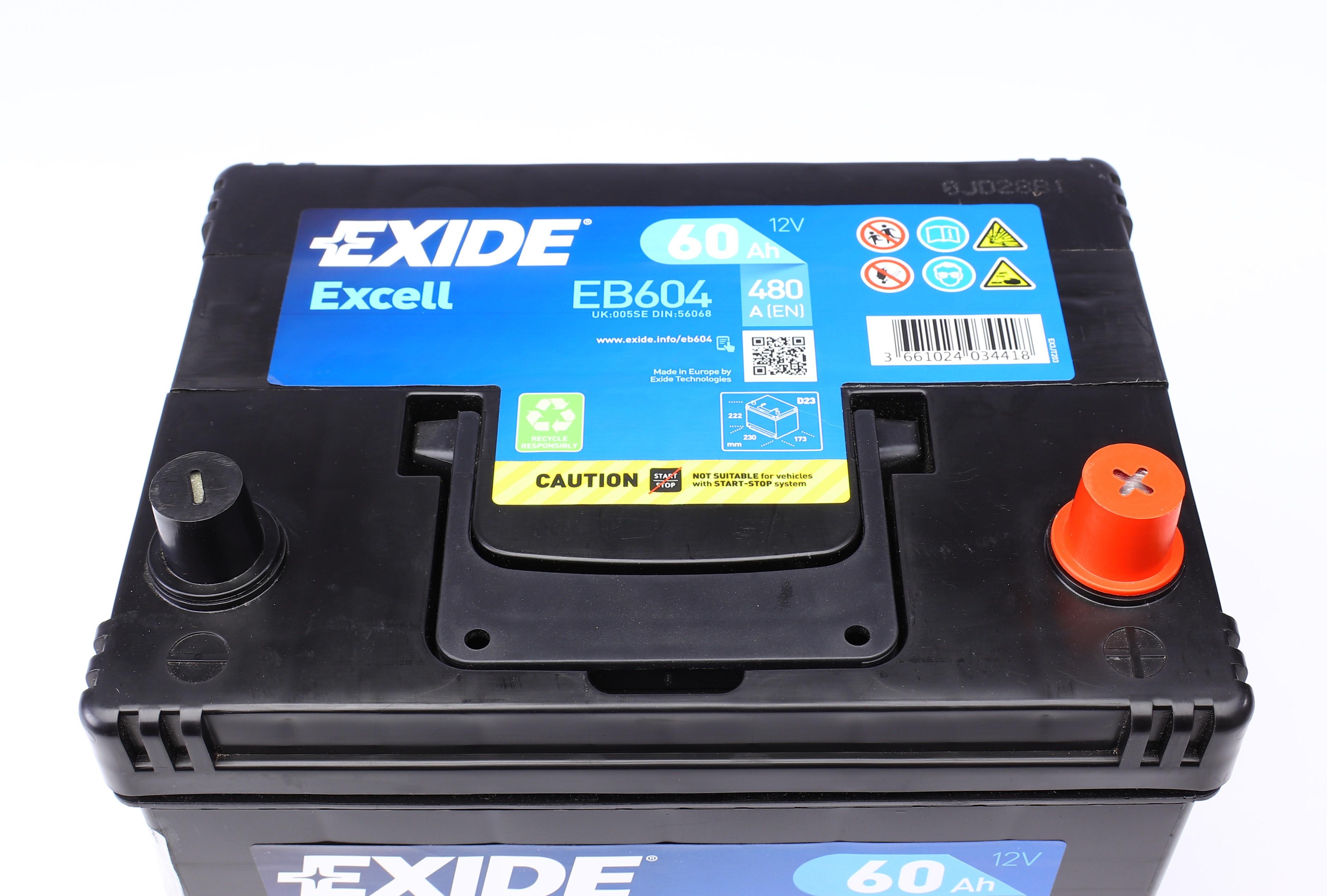 Акумуляторна батарея 60Ah/480A (230x173x222/+R/B01) Excell Азія