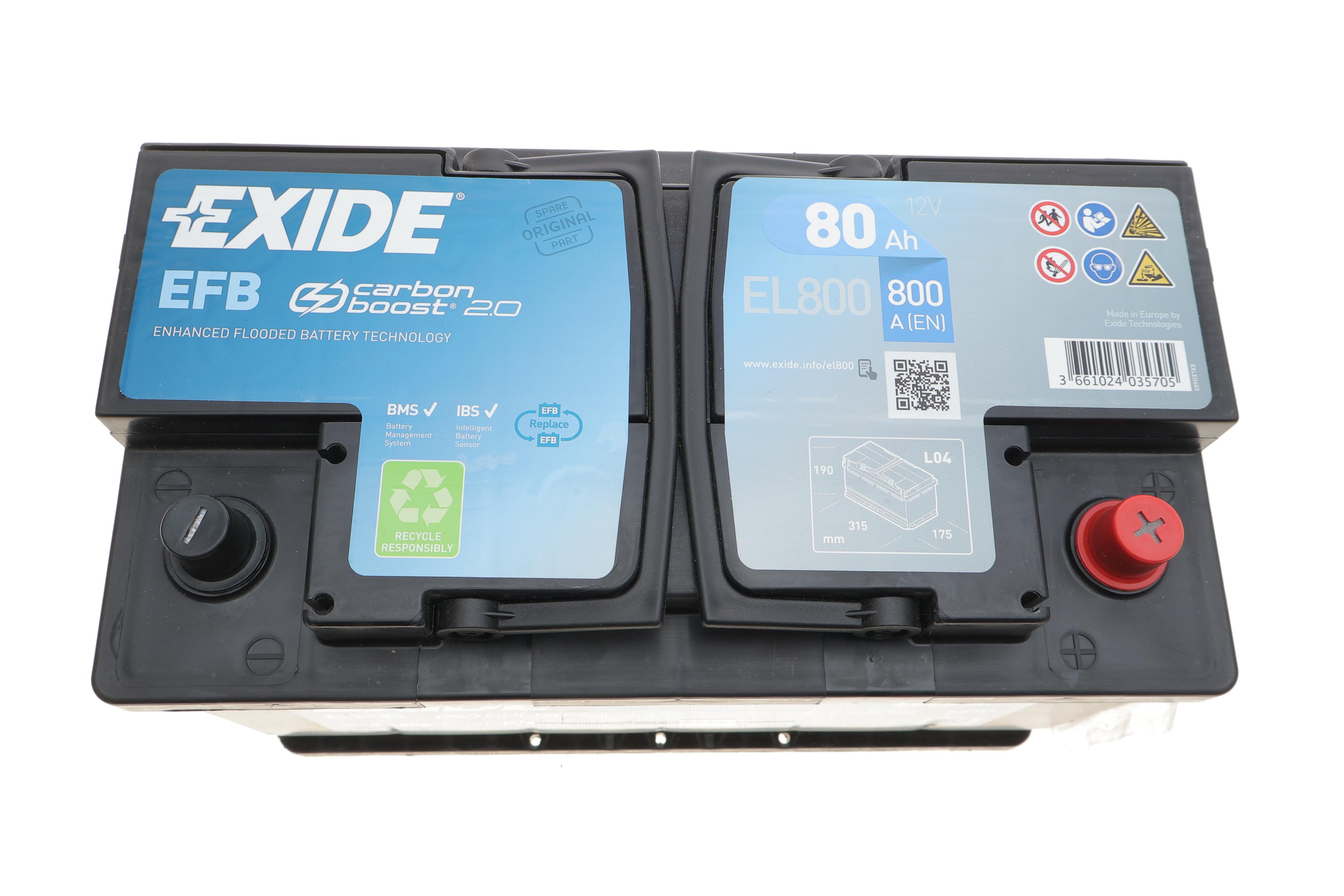 Акумуляторна батарея 80Ah/720A (315x175x190/+R/B13) (Start-Stop EFB)