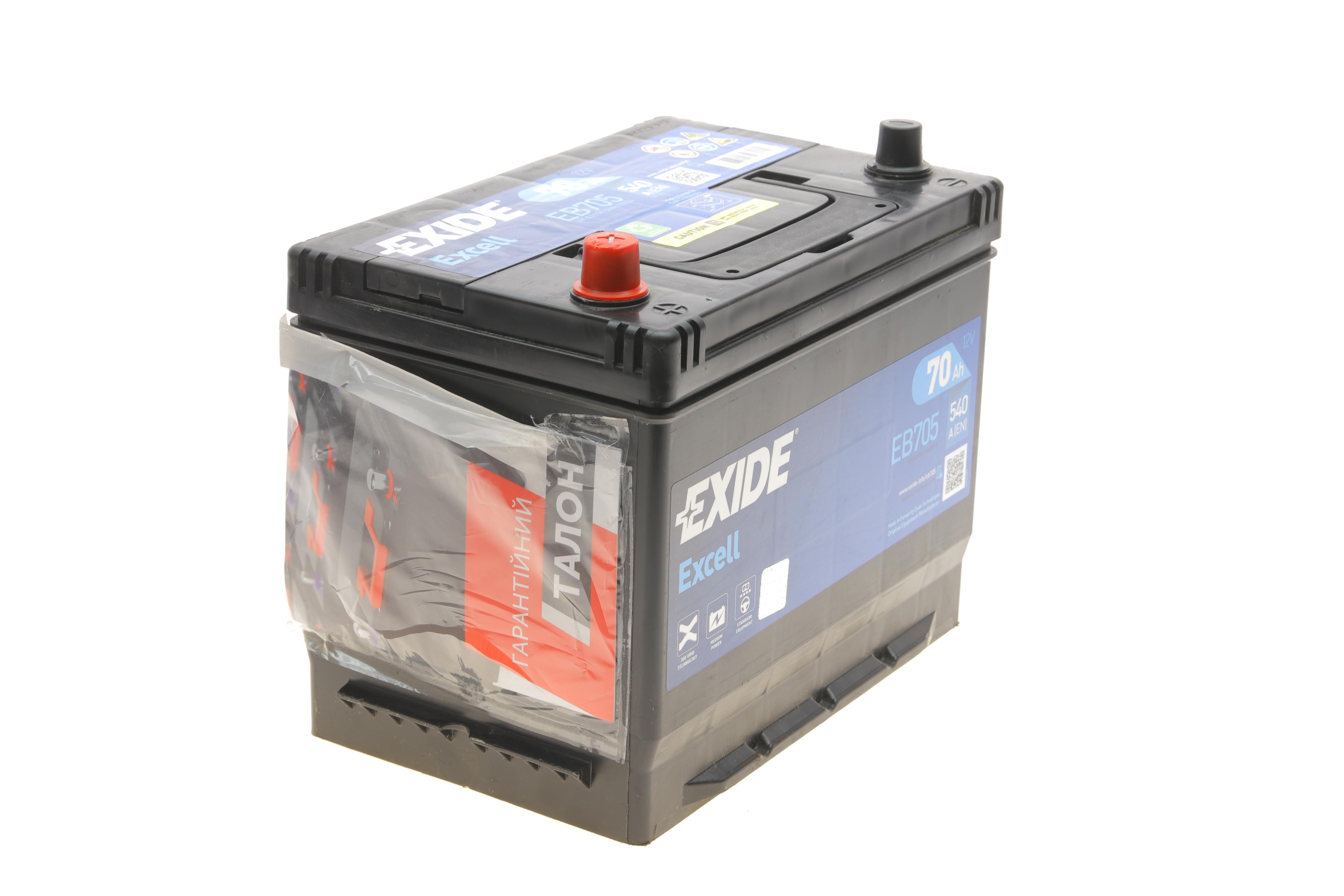 Акумуляторна батарея 70Ah/540A (270x173x222/+L/B9) Excell Азія