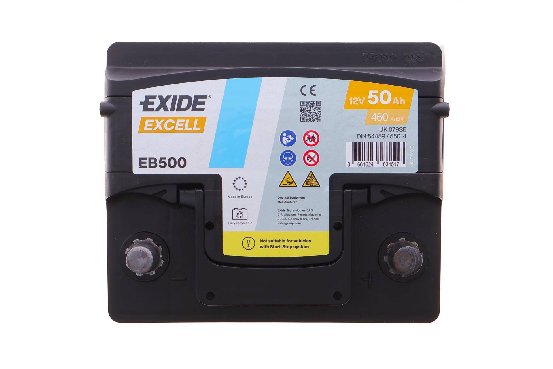 Акумуляторна батарея 50Ah/450A (207x175x190/+R/B13) Excell