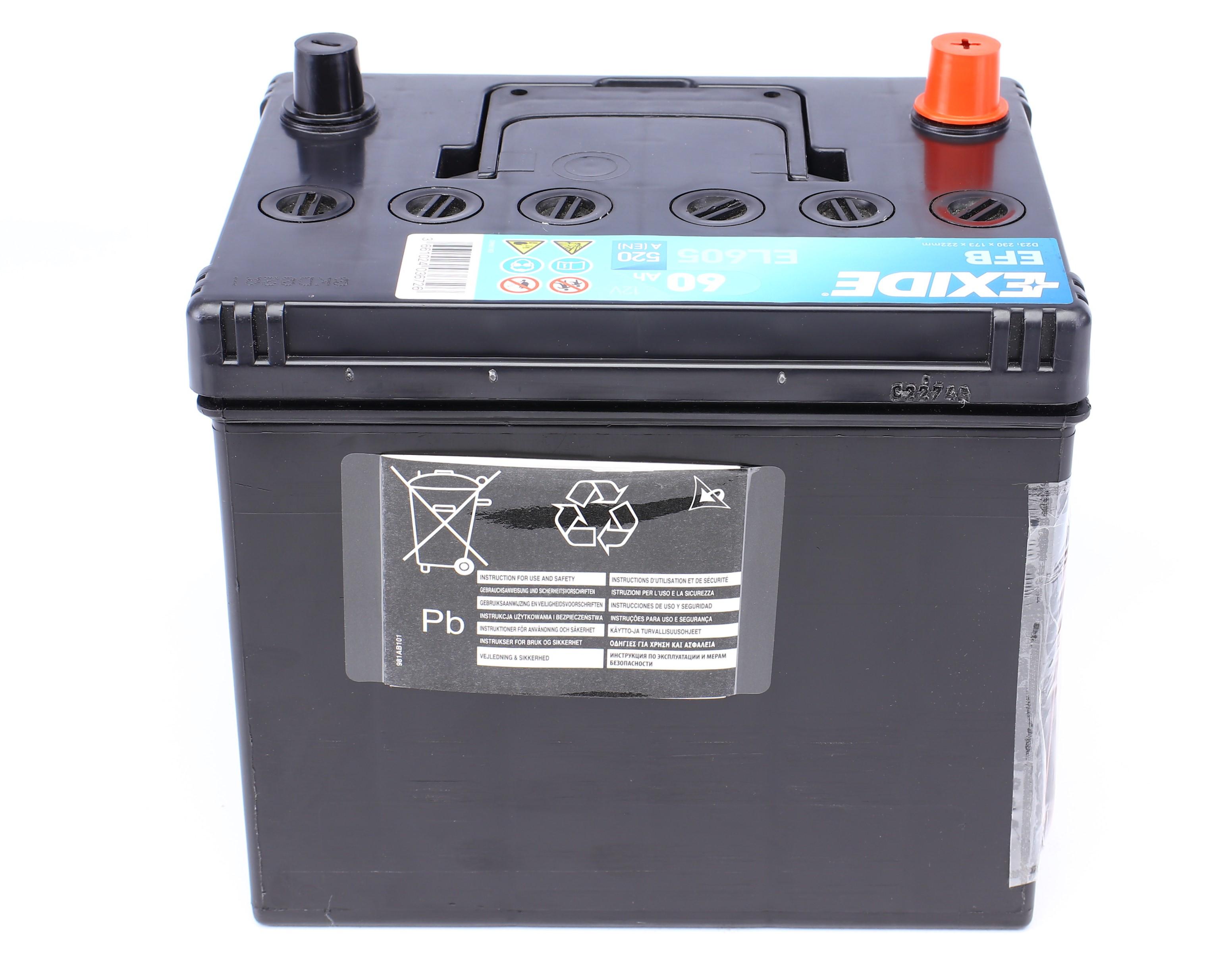 Акумуляторна батарея 60Ah/520A (230x173x222/+L/B00) (Start-Stop EFB) Азія