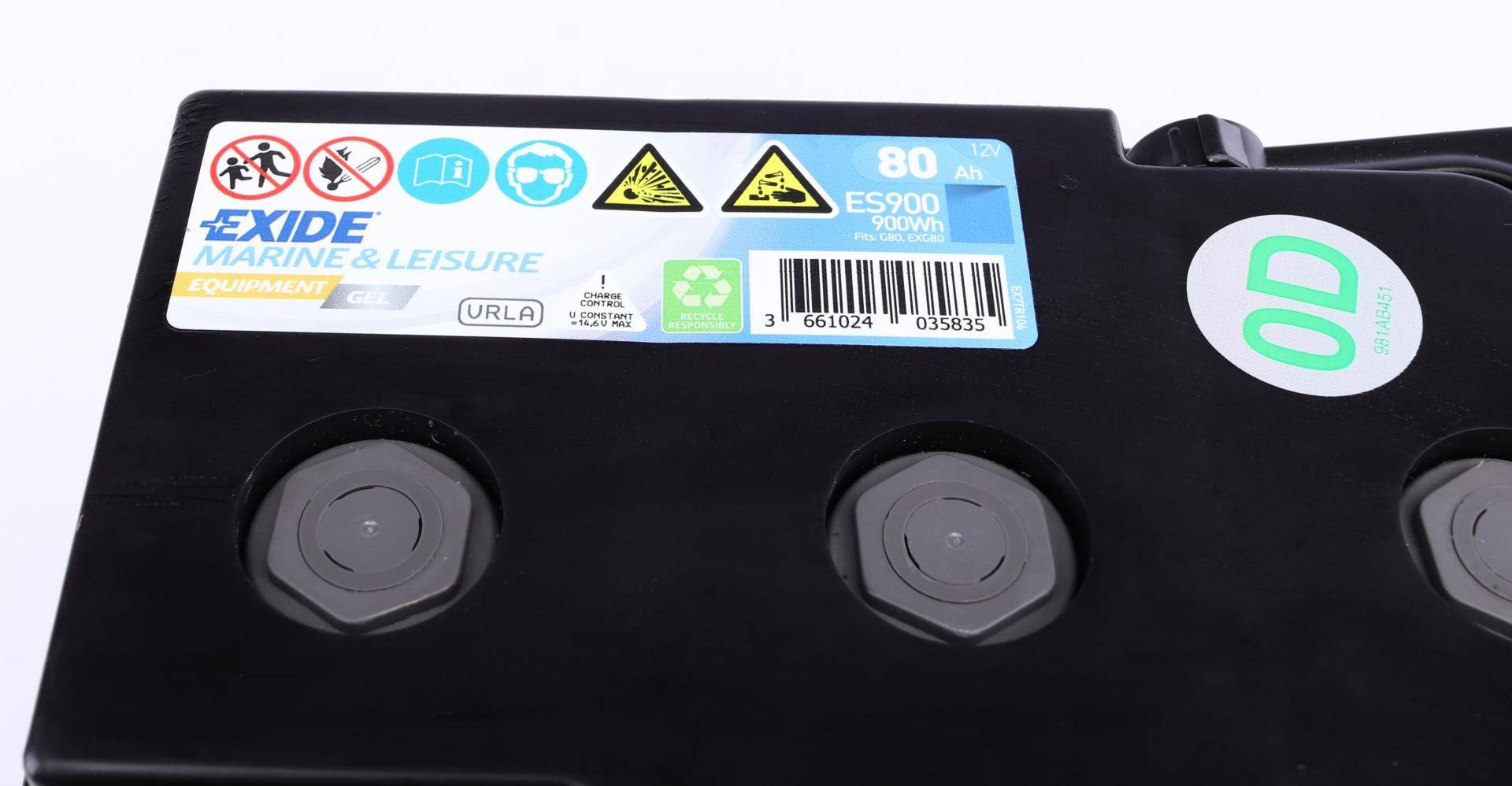 Акумуляторна батарея 80Ah/540A (350x175x190/+R/B13) (GEL/для водного транспорту)