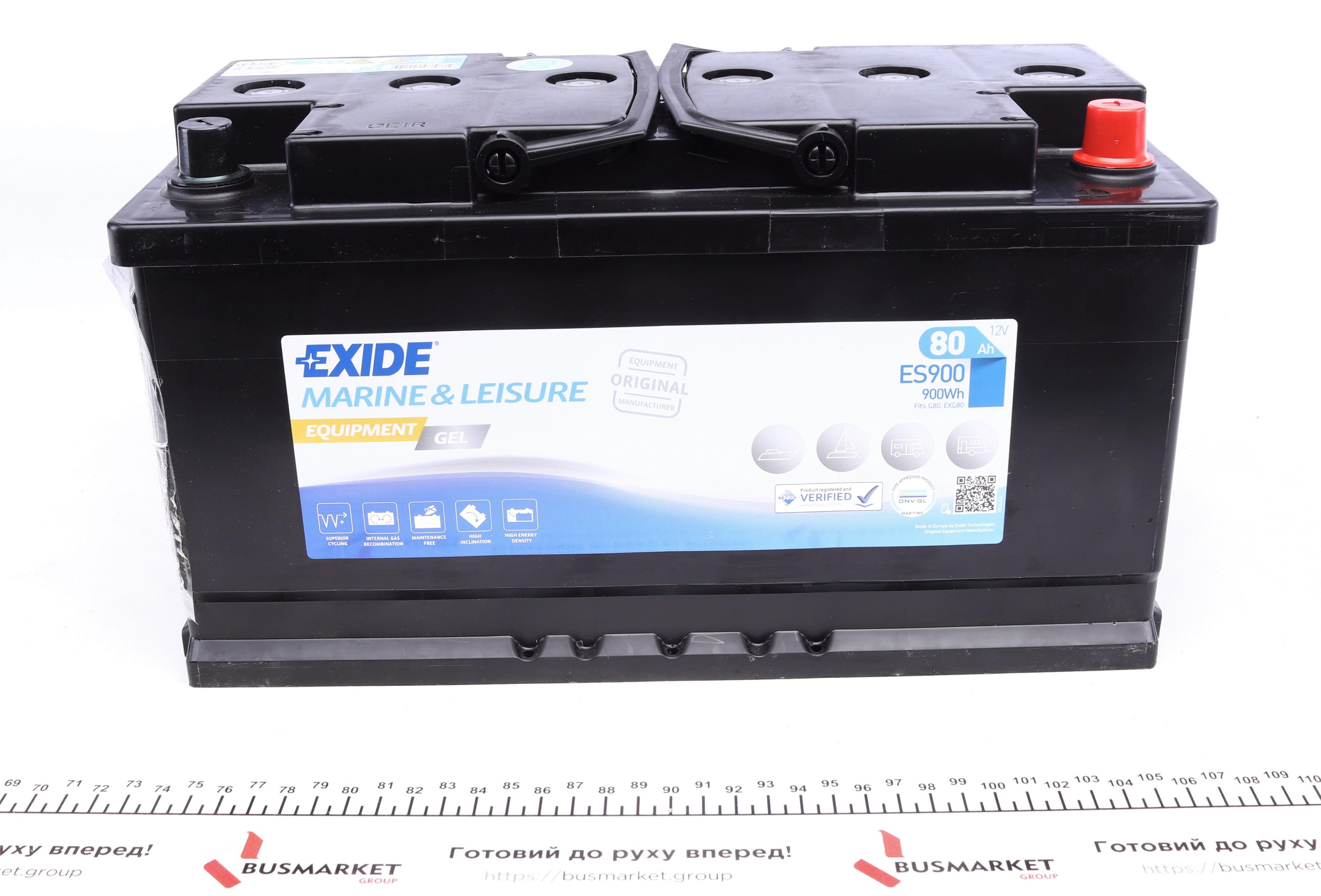 Акумуляторна батарея 80Ah/540A (350x175x190/+R/B13) (GEL/для водного транспорту)