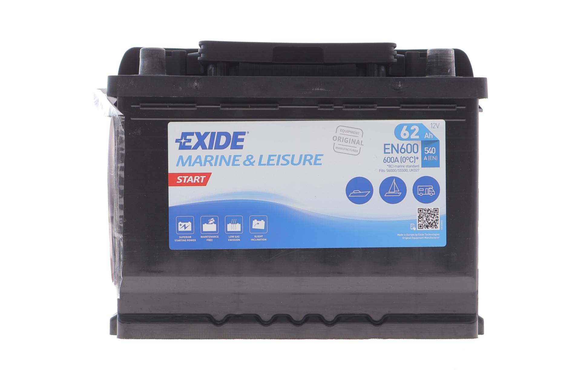 Акумуляторна батарея 62Ah/600A (242x175x190/+R/B13) (Пуск/для водного транспорту)