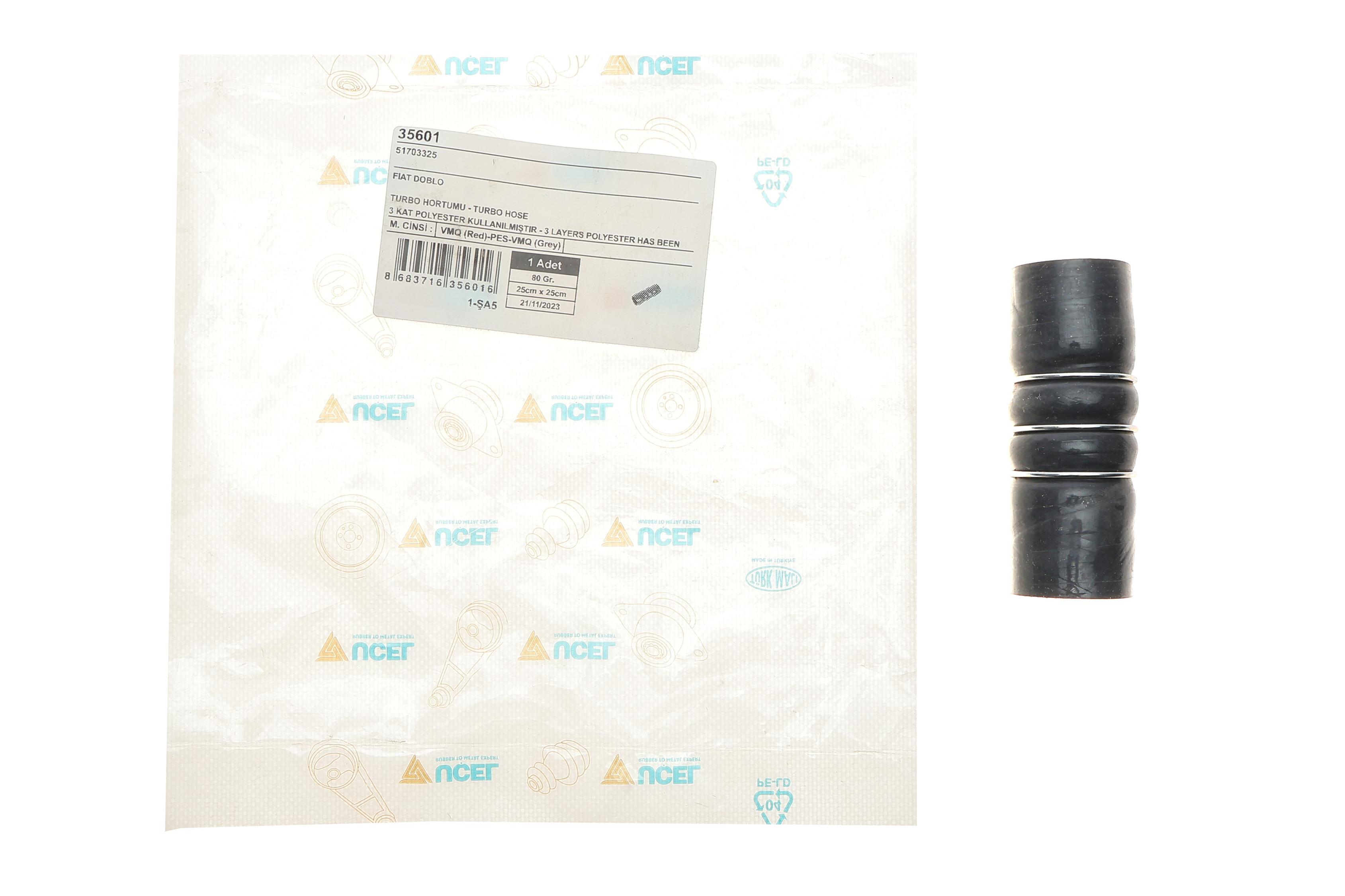 Патрубок інтеркулера Fiat Doblo 1.9JTD