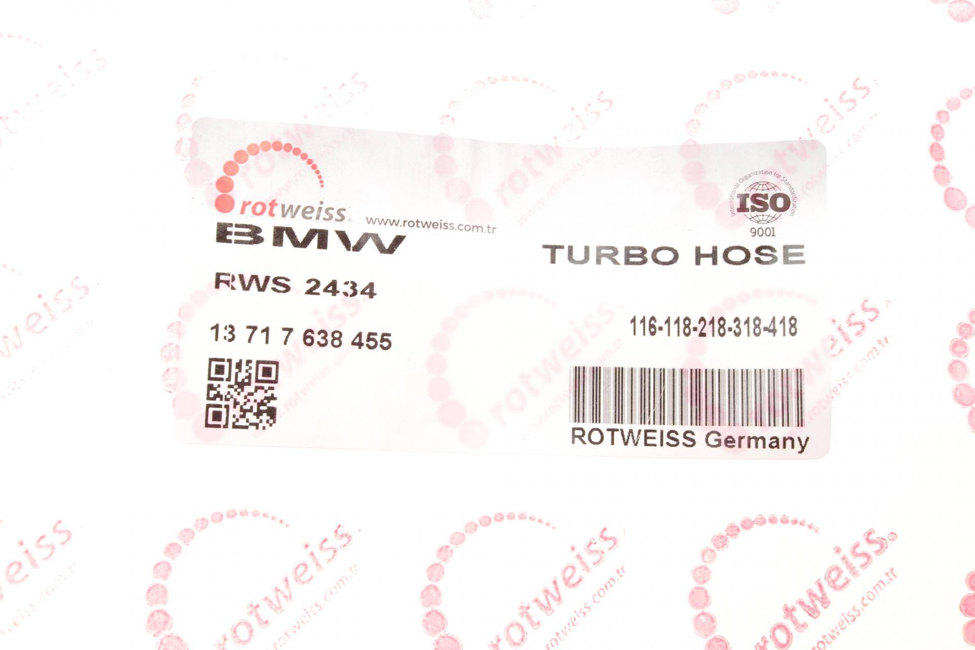 Патрубок інтеркулера (L) BMW 1 (F20/F21)/3 (F30/F80) 15- B38